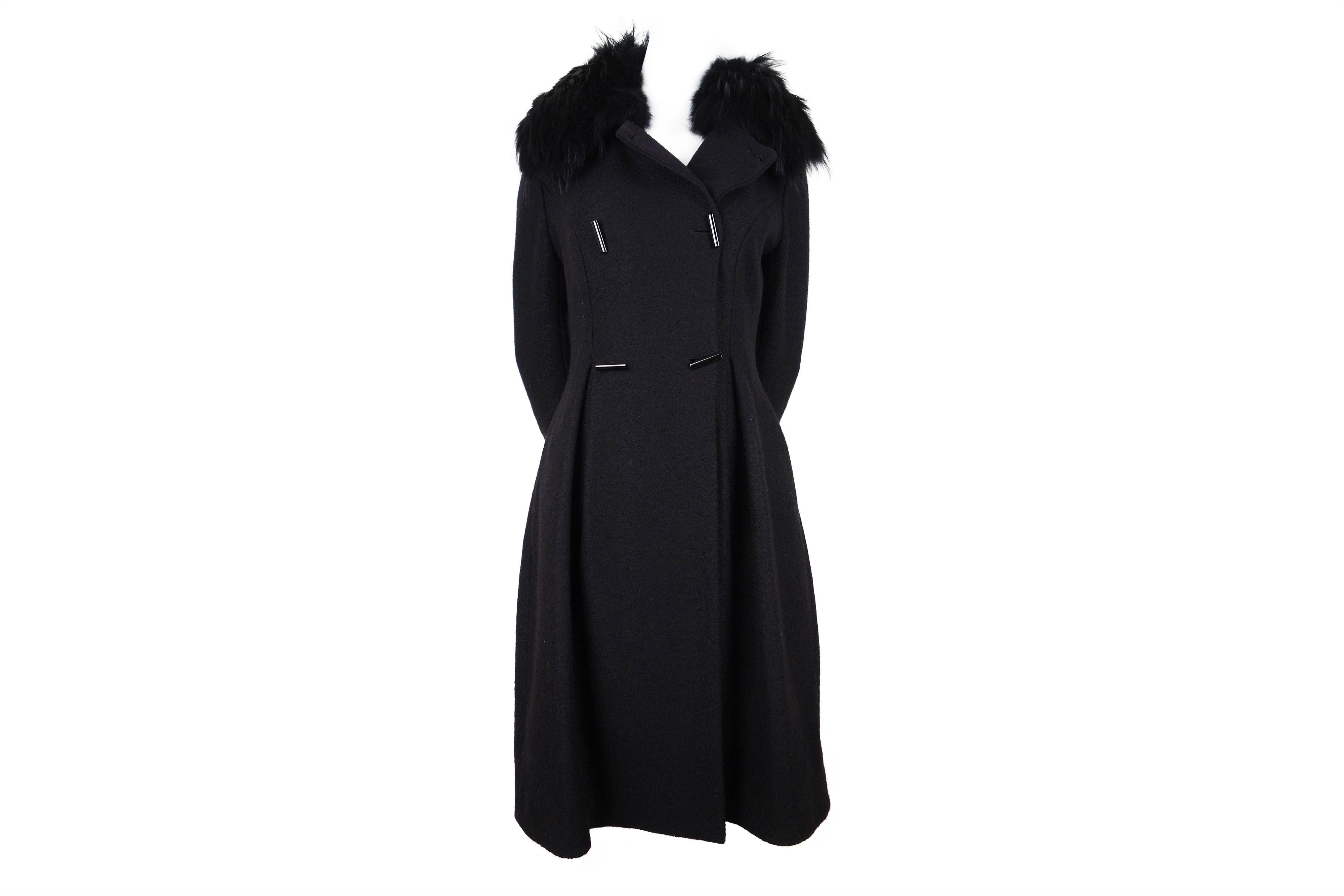plein sud Plein Sud Wool Coat Fur Collar Long Jacket Faycal Amor US 4 Size XS / US 0-2 / IT 36-38 - 2 Thumbnail