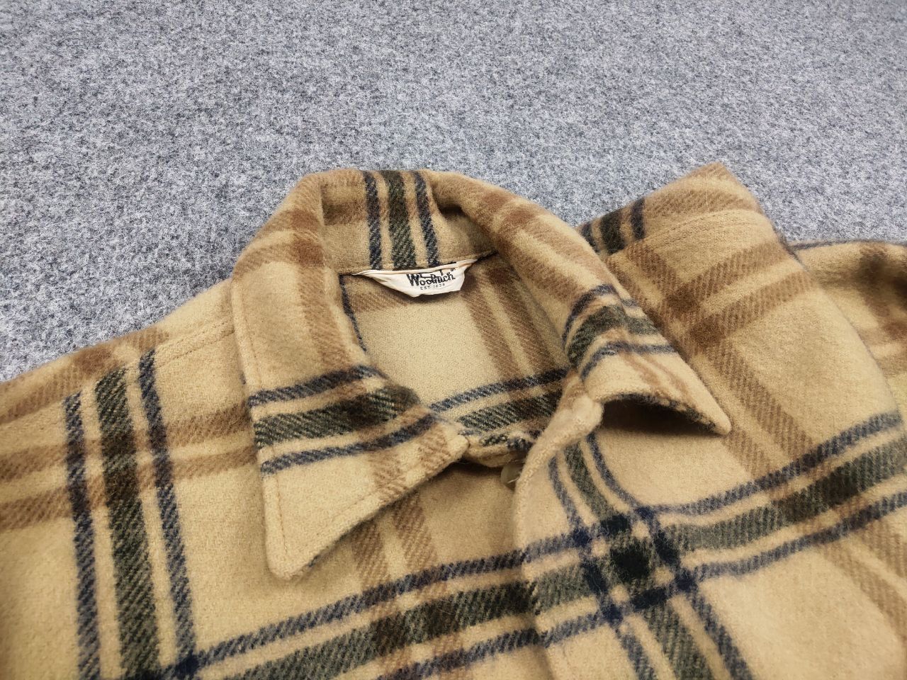 Vintage 60's Woolrich USA Plaid Wool Coat Pocket Jacket