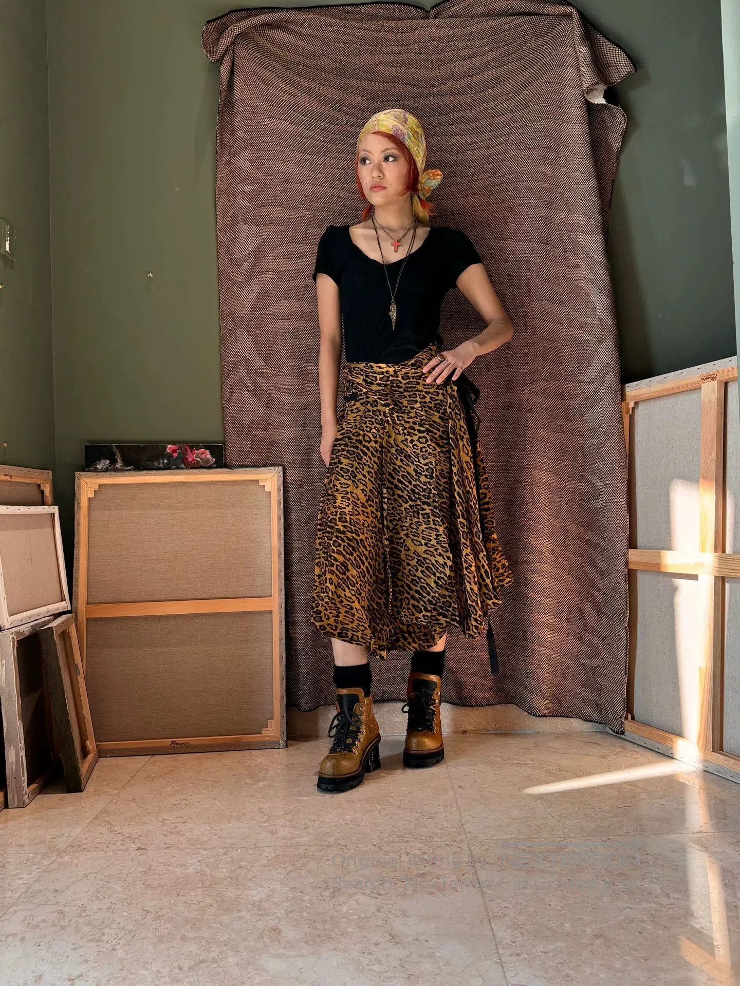 Junya Watanabe leopard print asymmetrical skirt dress. Size M / US 6-8 / IT 42-44 - 3 Thumbnail