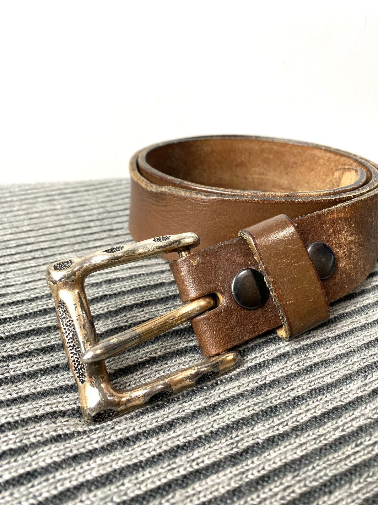 Cowboy Equipment Rare! Vintage USA Leather Belt Western Cowboy Style Texas Size ONE SIZE - 3 Thumbnail