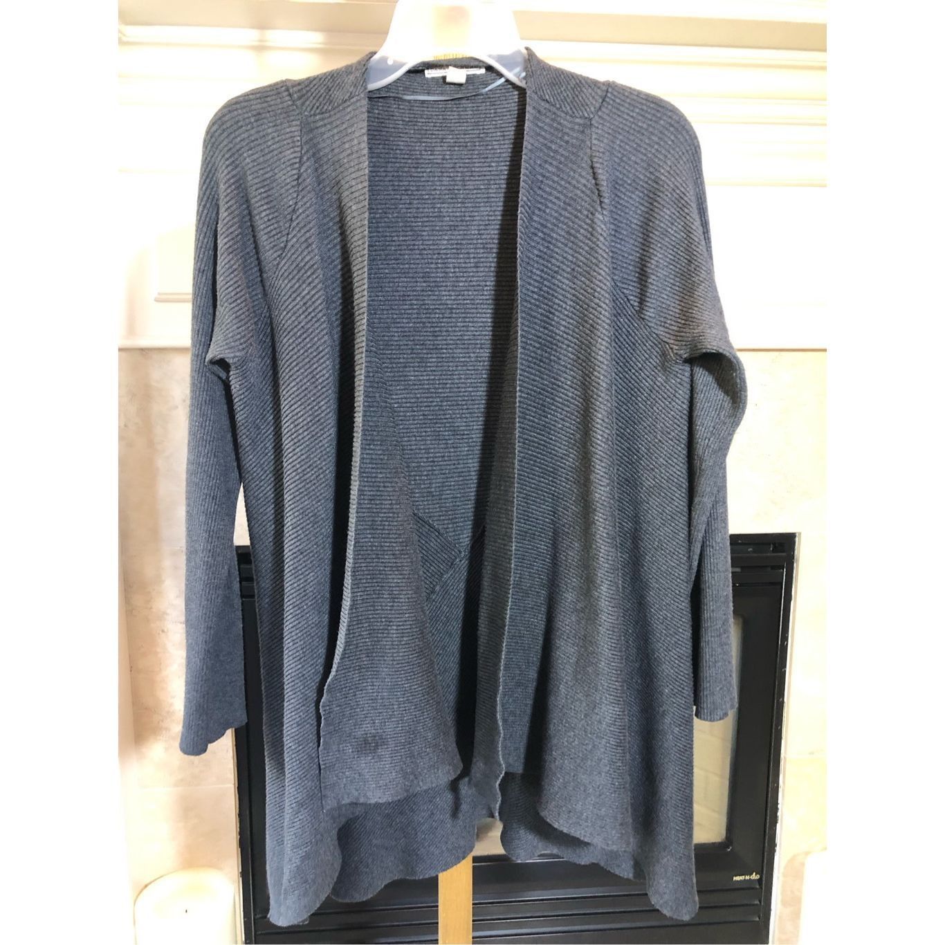 Other Dana Buchman Women’s Gray Long Sleeve Tunic Cardigan Sweater Size L / US 10 / IT 46 - 1 Thumbnail