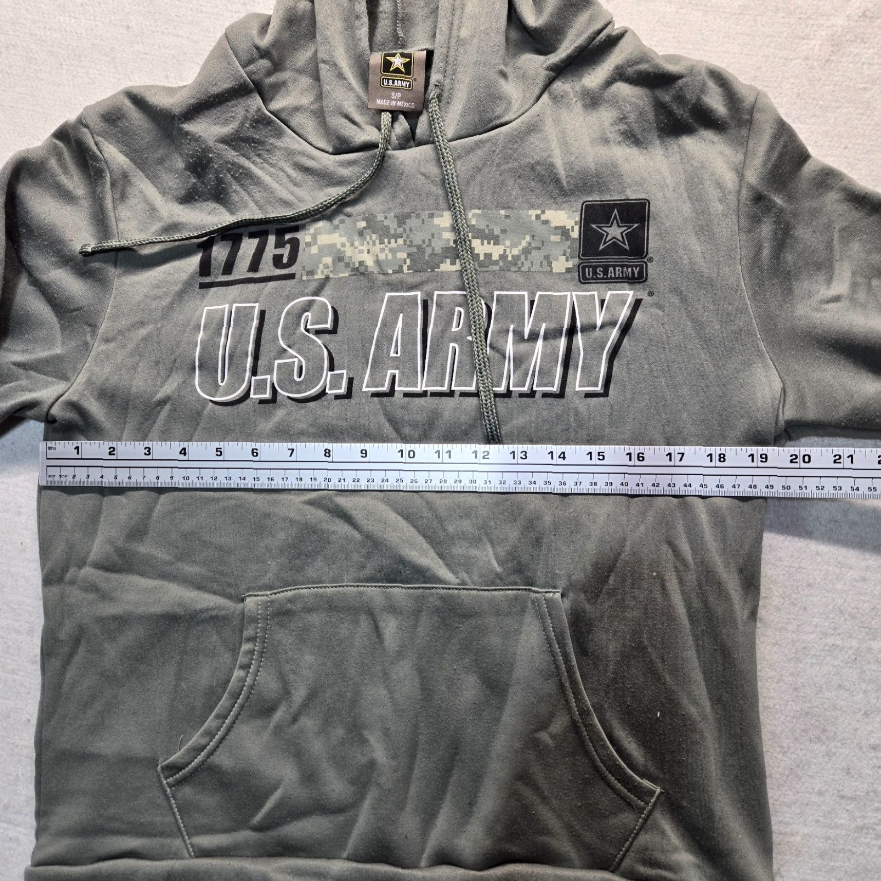 Greats US Army Hoodie Mens S Black Logo Graphic Print Pullover Unisex Adult Small Sweatshirt Geared for All Seasons Size US S / EU 44-46 / 1 - 4 Thumbnail