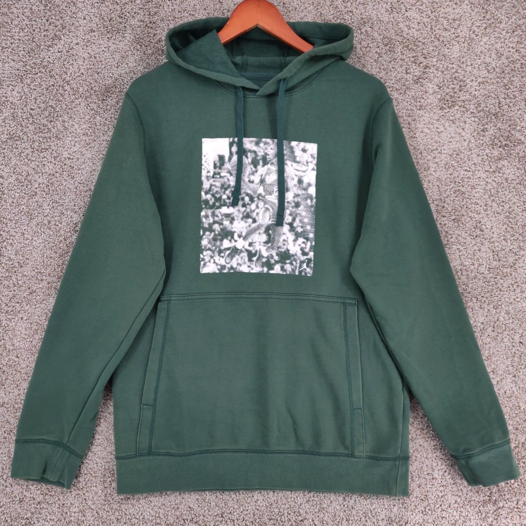 Nike Nike Air Jordan Hoodie Adult Small Green Pullover Fleece Logo 90s Classic Outdoor Sports Mens Size US S / EU 44-46 / 1 - 2 Thumbnail