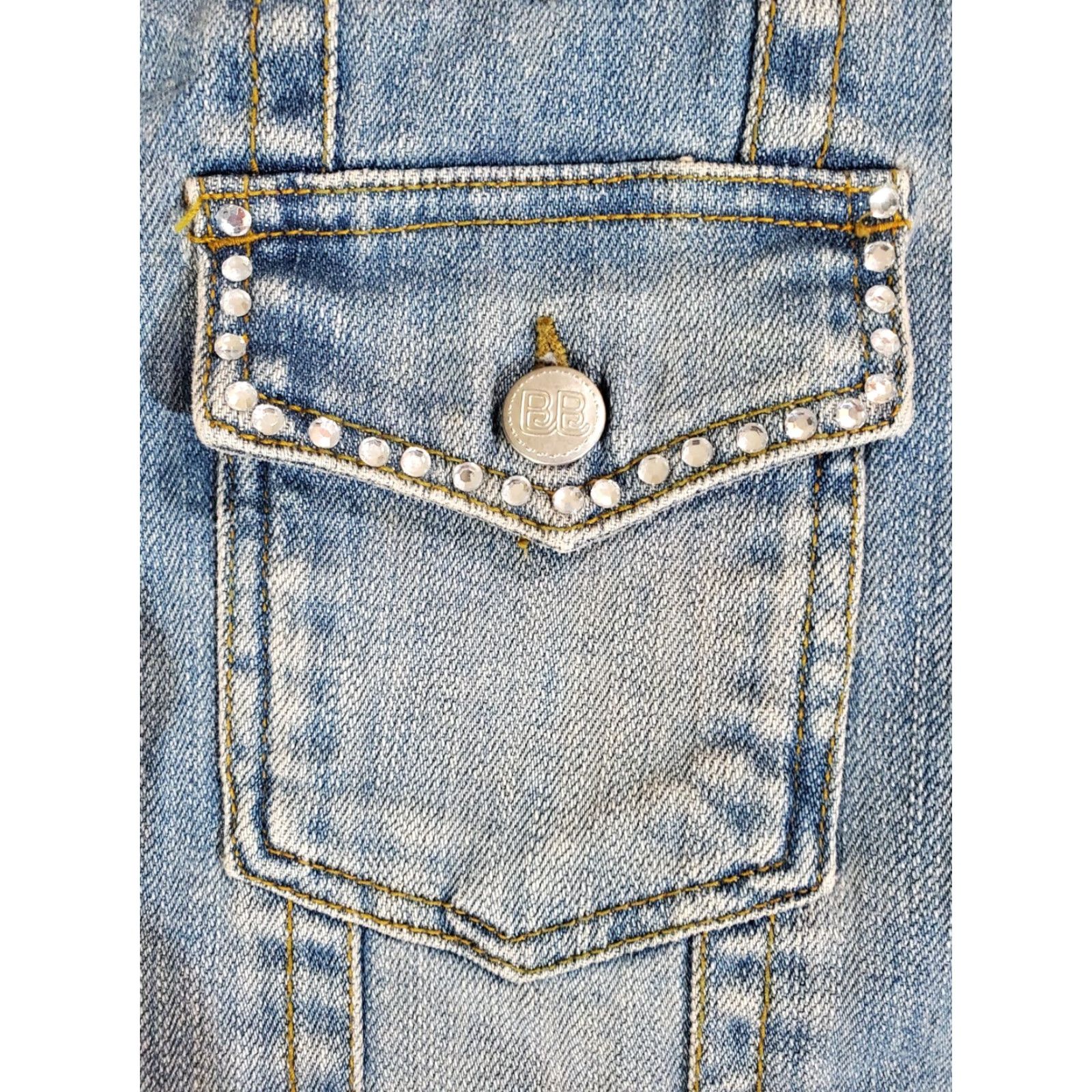 Denime VINTAGE Bit & Bridle Women's Western Blue Denim Jacket Cropped Sz Large Bling Button-up Jacket Size L / US 10 / IT 46 - 3 Thumbnail
