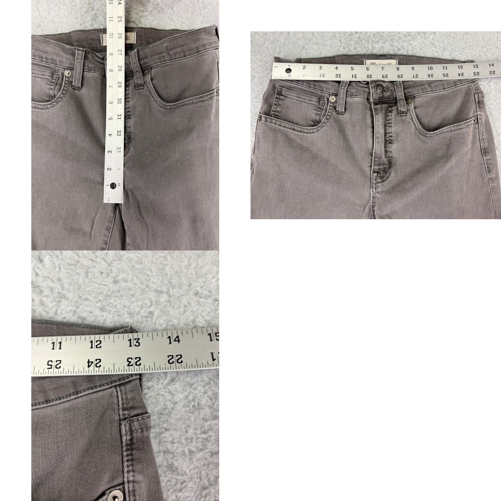 Madewell Madewell Jeans Womens 26 Gray Denim Skinny Raw Hem Cotton Blend Stretch Size 26" / US 2 / IT 38 - 9 Thumbnail