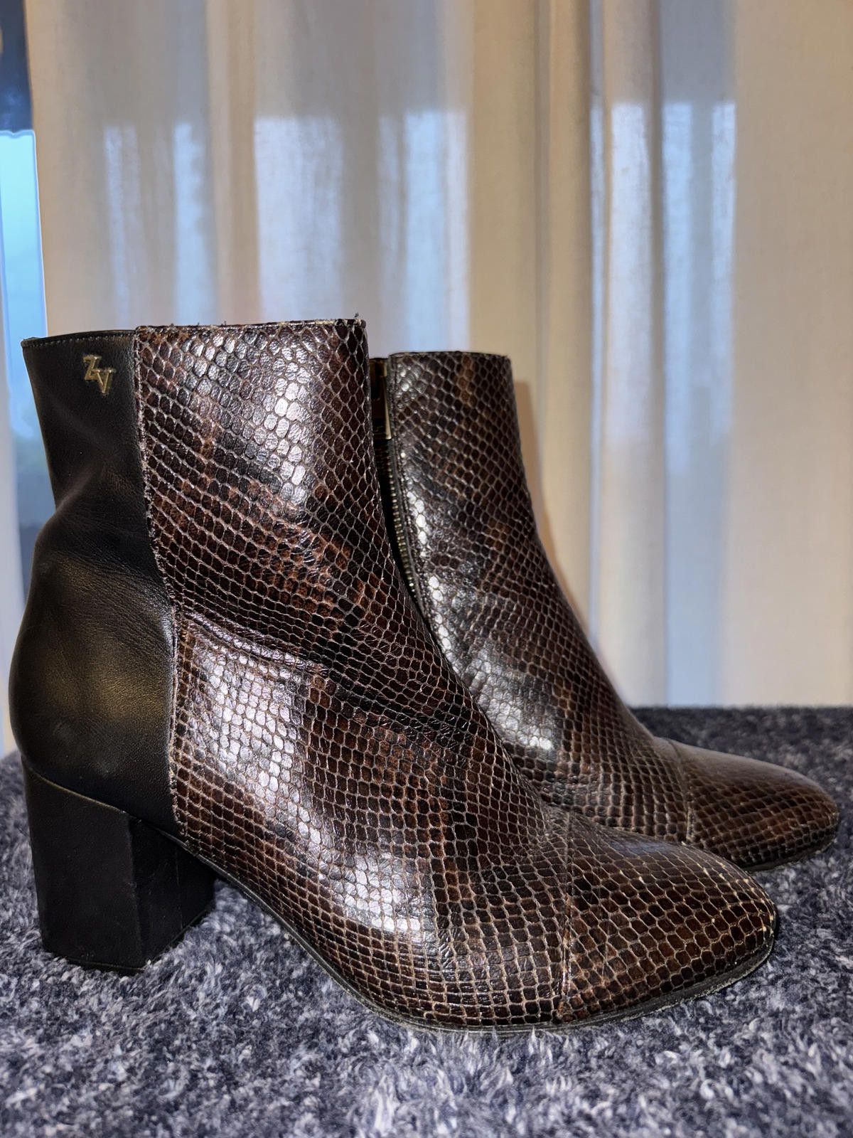 Zadig & Voltaire Zadig & Voltaire Snake Print Leather Ankle Boots Size US 7.5 / IT 37.5 - 2 Thumbnail