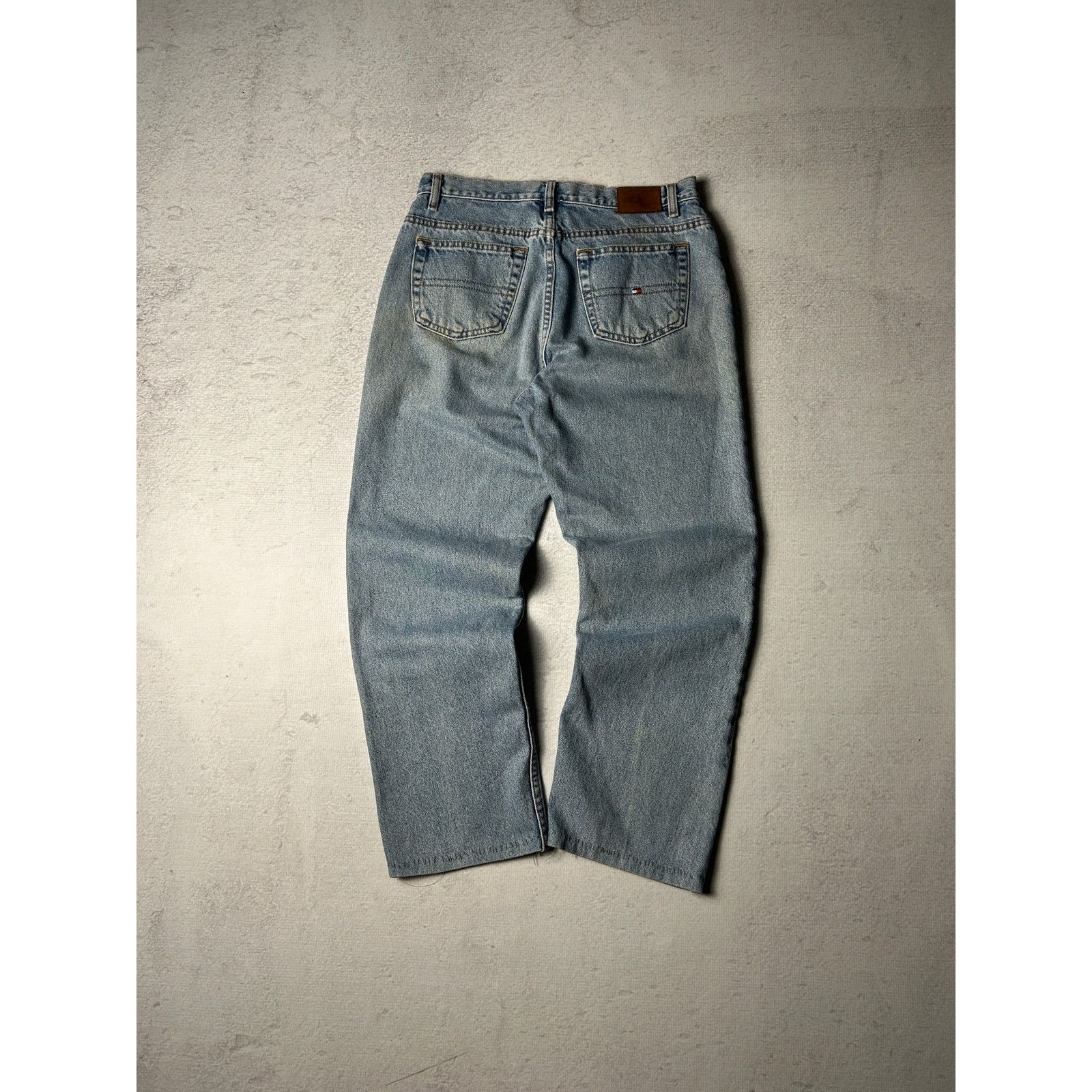 Tommy Hilfiger Vintage 00s Tommy Hilfiger Blue Leg Jeans - Women's 32Wx28L Size 32" / US 10 / IT 46 - 2 Thumbnail