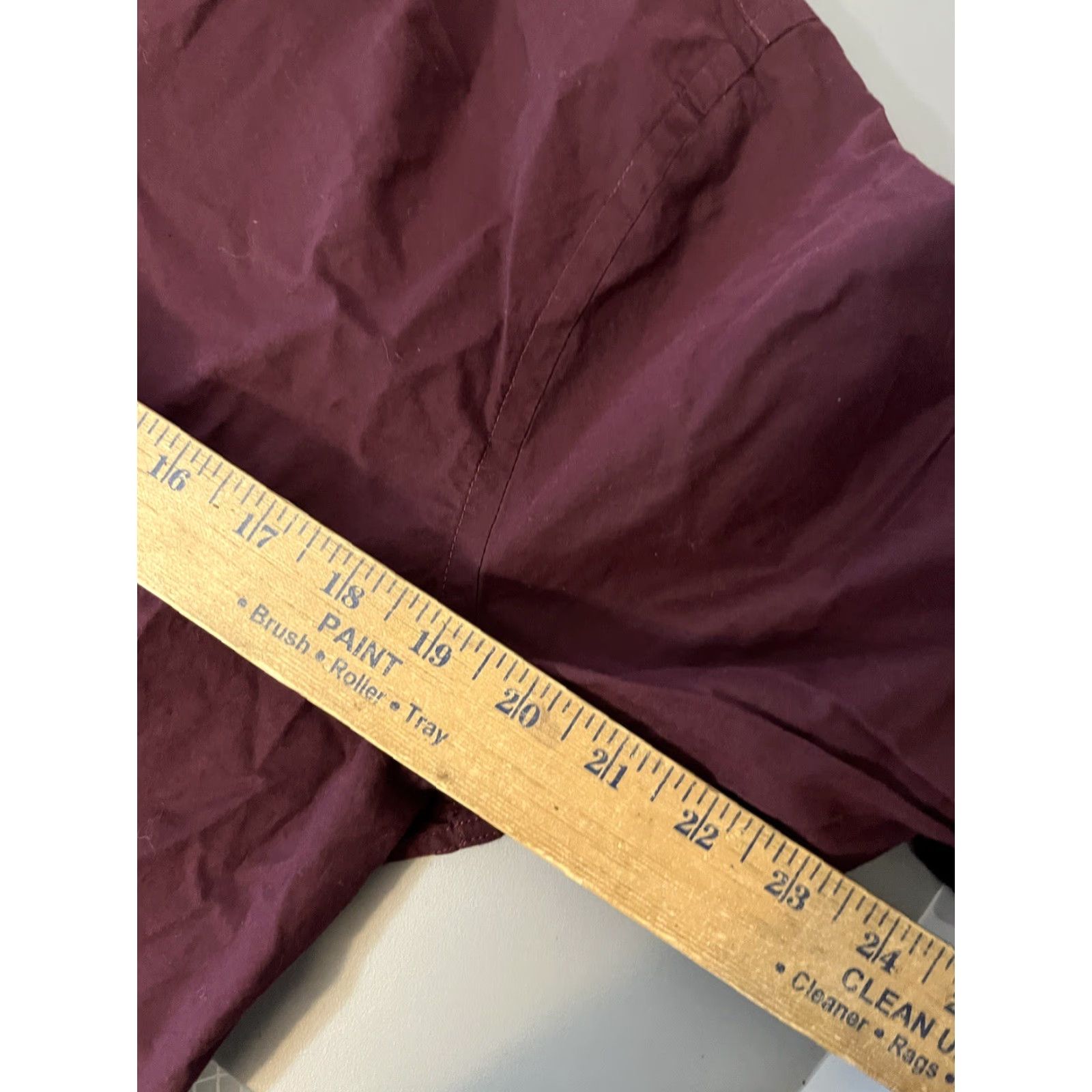 Express VINTAGE Express 1MX Extra Slim Fit Solid Dress Shirt Adult Maroon Mens Large Solid Size 42R - 5 Thumbnail