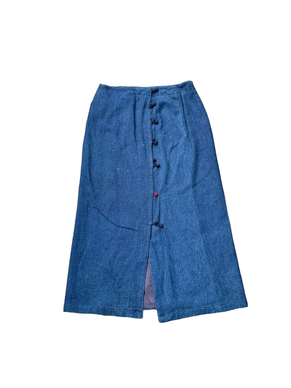 Blue Blue Japan × Japanese Brand Vintage Blue Blue Japan Pure Indigo Skirt Size 28" / US 6 / IT 42 - 1 Thumbnail