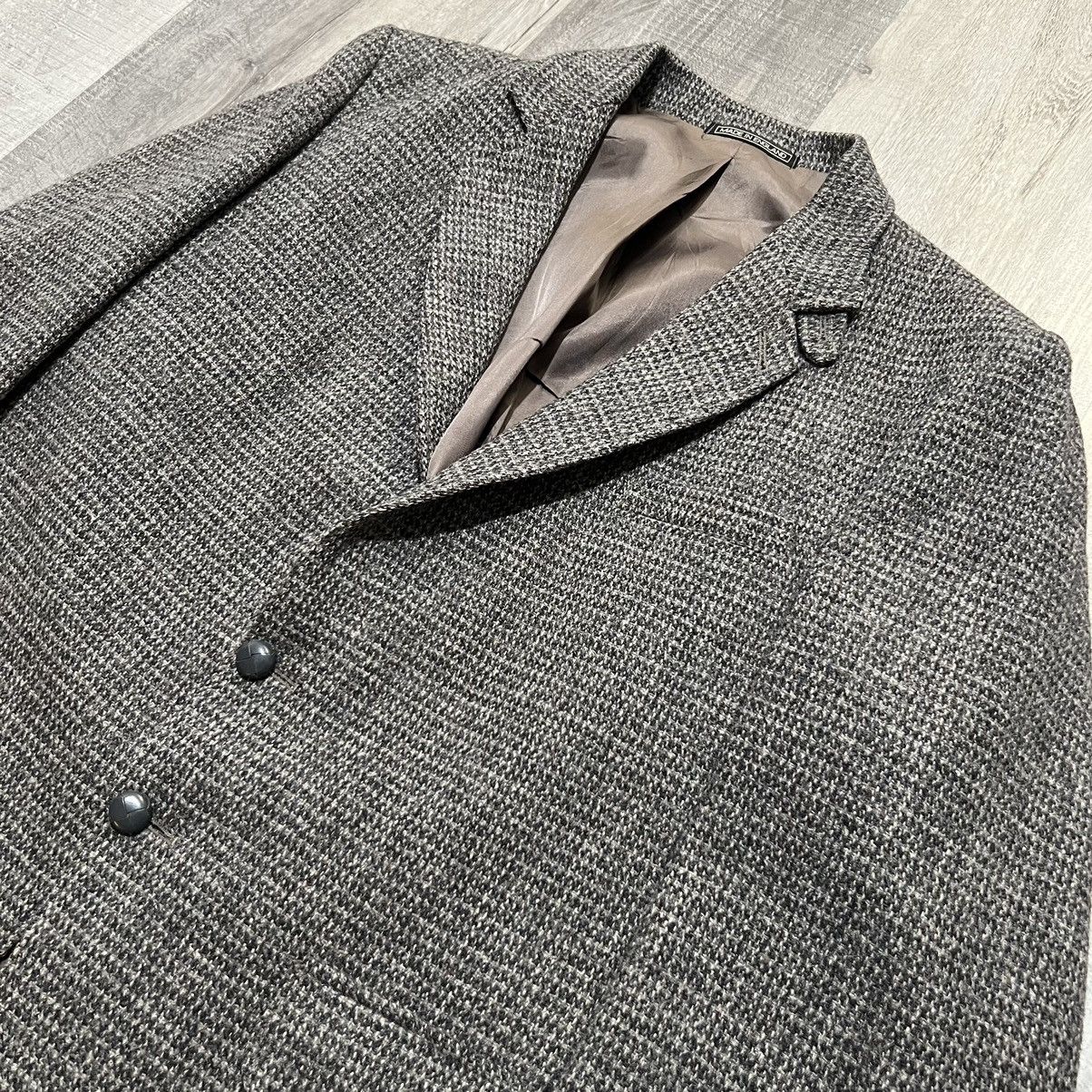 Harris Tweed × L.L. Bean × Vintage VTG LL Bean Harris Tweed Blazer Grey Wool England Size 48R - 3 Thumbnail