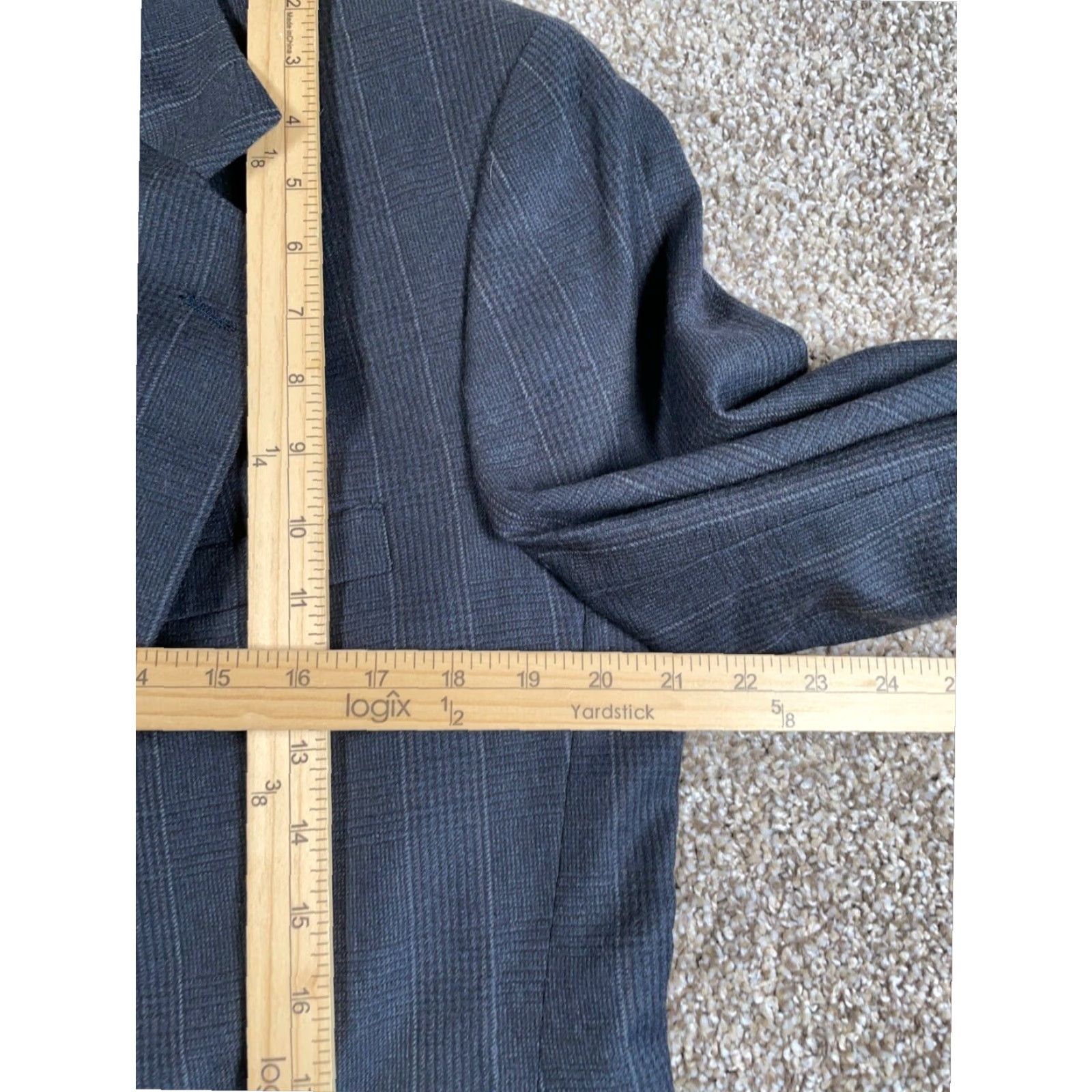 Ralph Lauren VINTAGE Ralph Lauren Chaps Wool Check 2 Button Blazer Men's 40 Dark Blue USA Size 40R - 6 Thumbnail