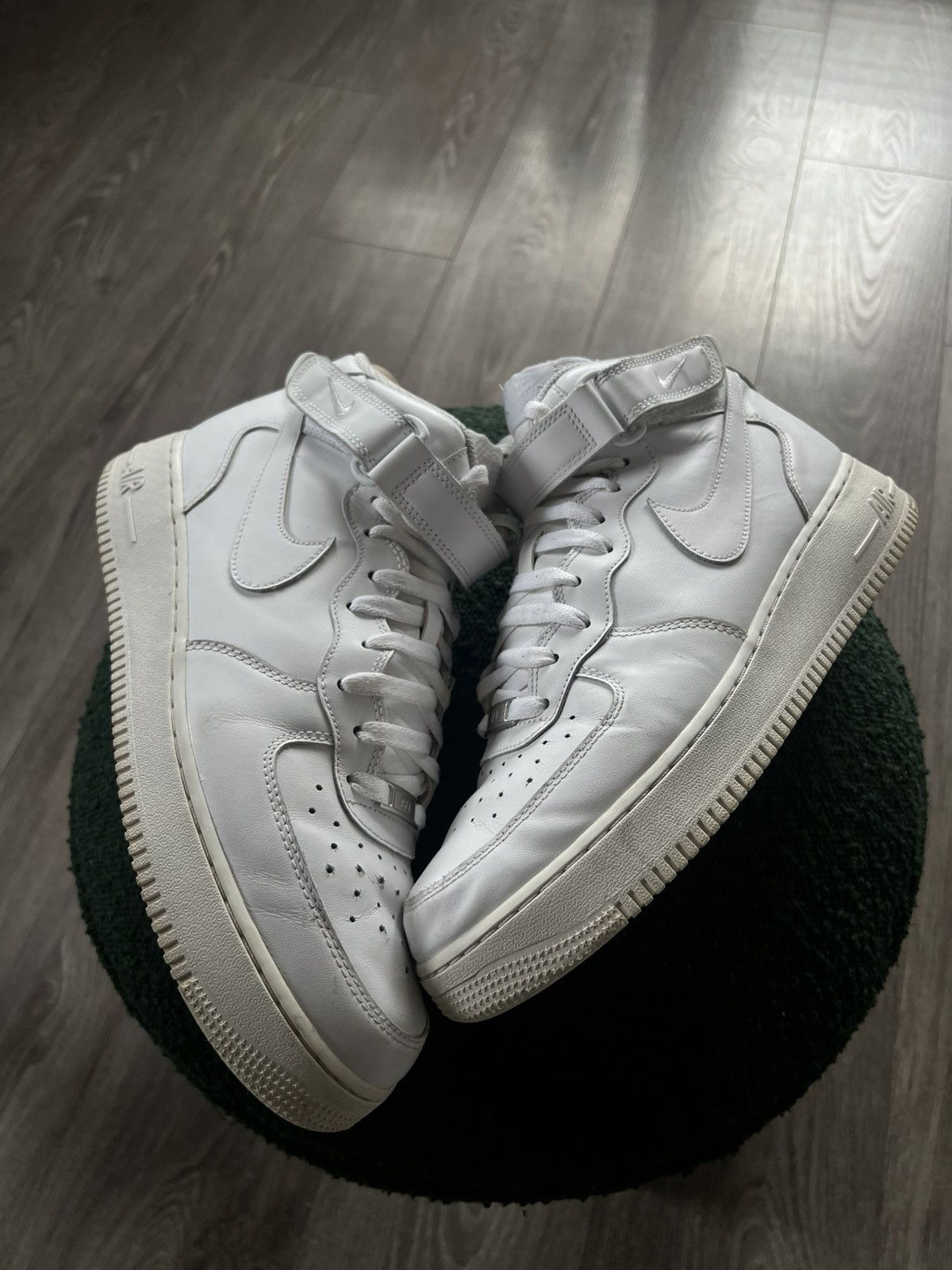 Nike × Other ‼️Nike Air Force High 1 Knit Logo Regular AvantGarde Sneakers Size US 12 / EU 45 - 10 Thumbnail