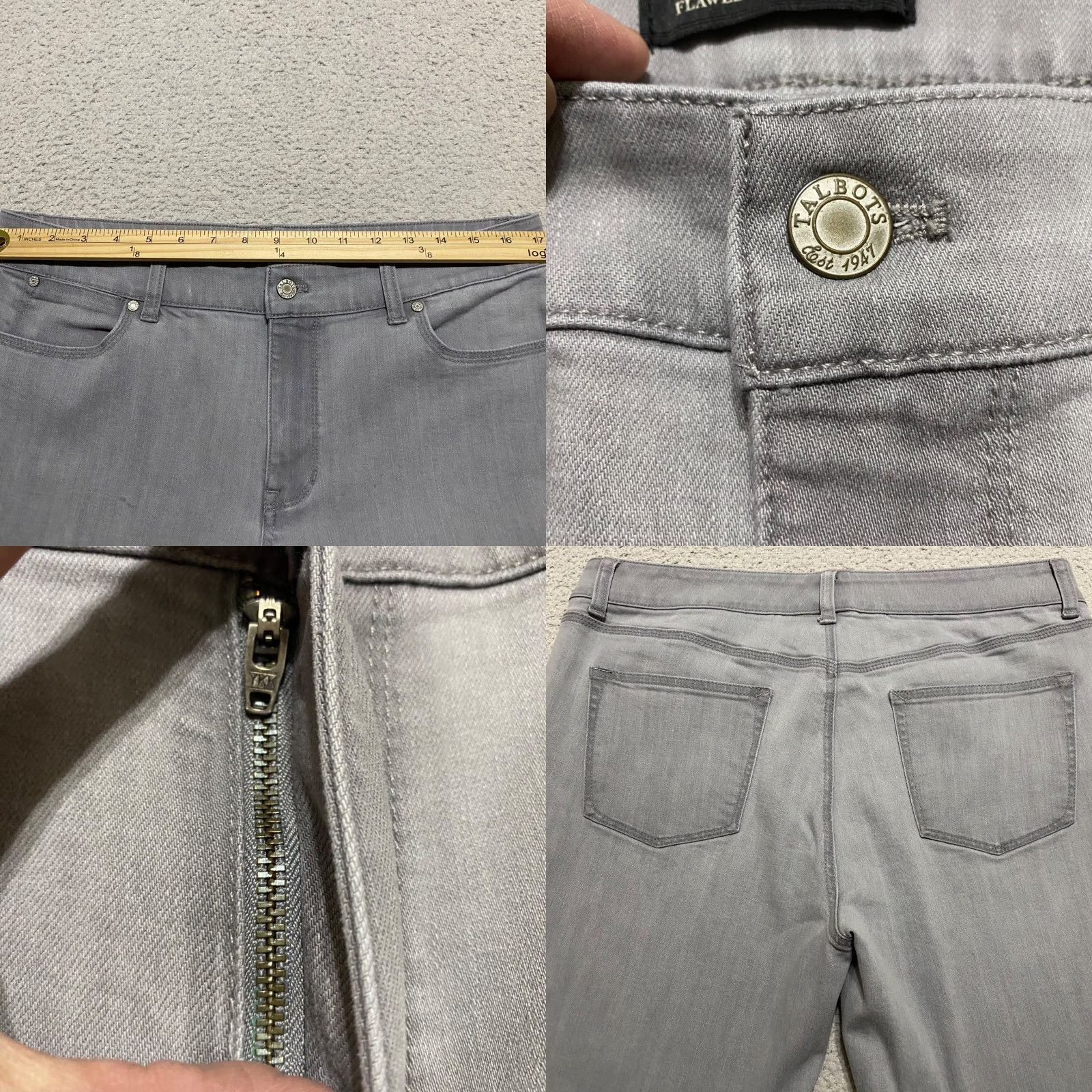 Talbots Talbots Jeans 12 Gray Medium Wash Straight 5-Pocket Denim Mid Rise Womens Jeans Size 34" / US 12 / IT 48 - 8 Thumbnail