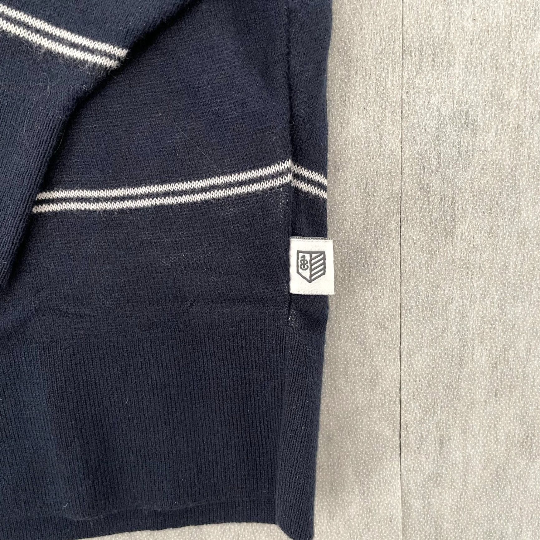 Vintage VINTAGE Bobby Jones Sweater Men's Medium Blue Striped 1/4 Zip Cotton Classic Pullover Golf Size US M / EU 48-50 / 2 - 5 Thumbnail