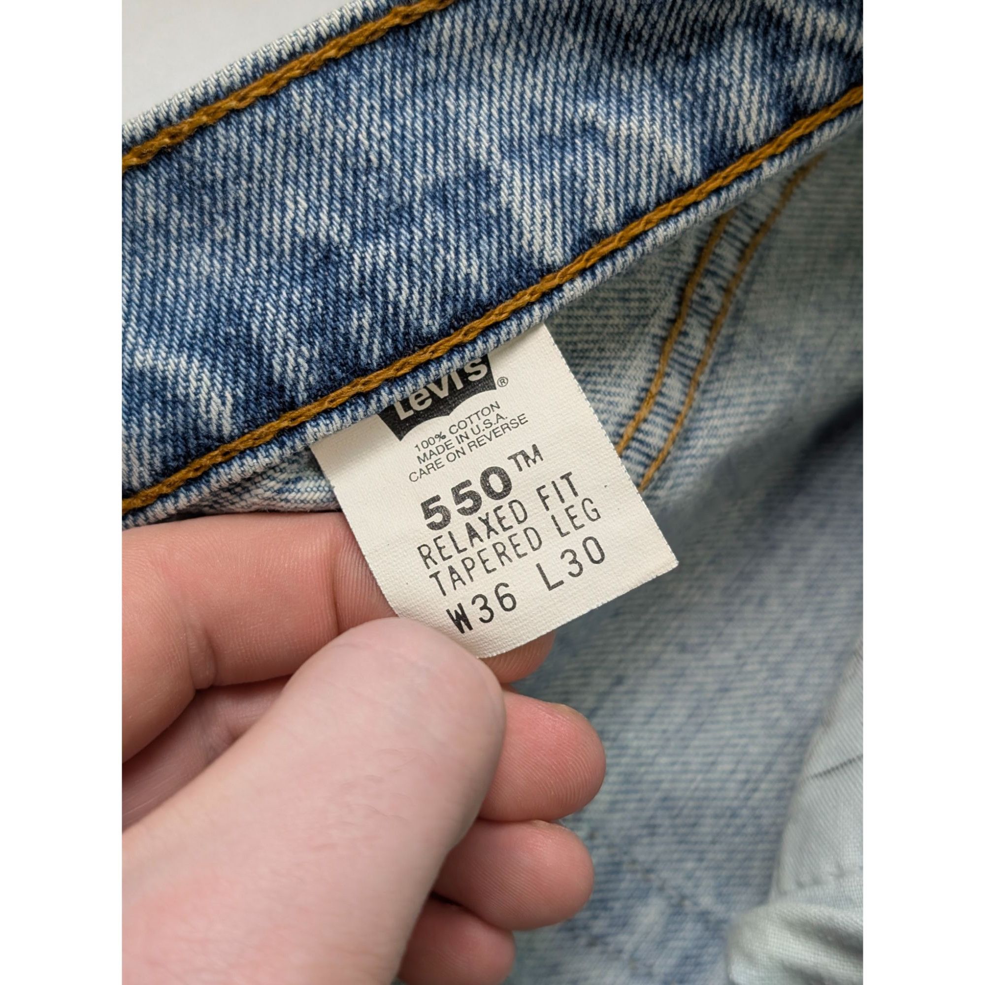 Levi's Levi's 550 Made In USA Light Wash Denim Jeans Pants (Y1084) Size US 36 / EU 52 - 10 Thumbnail