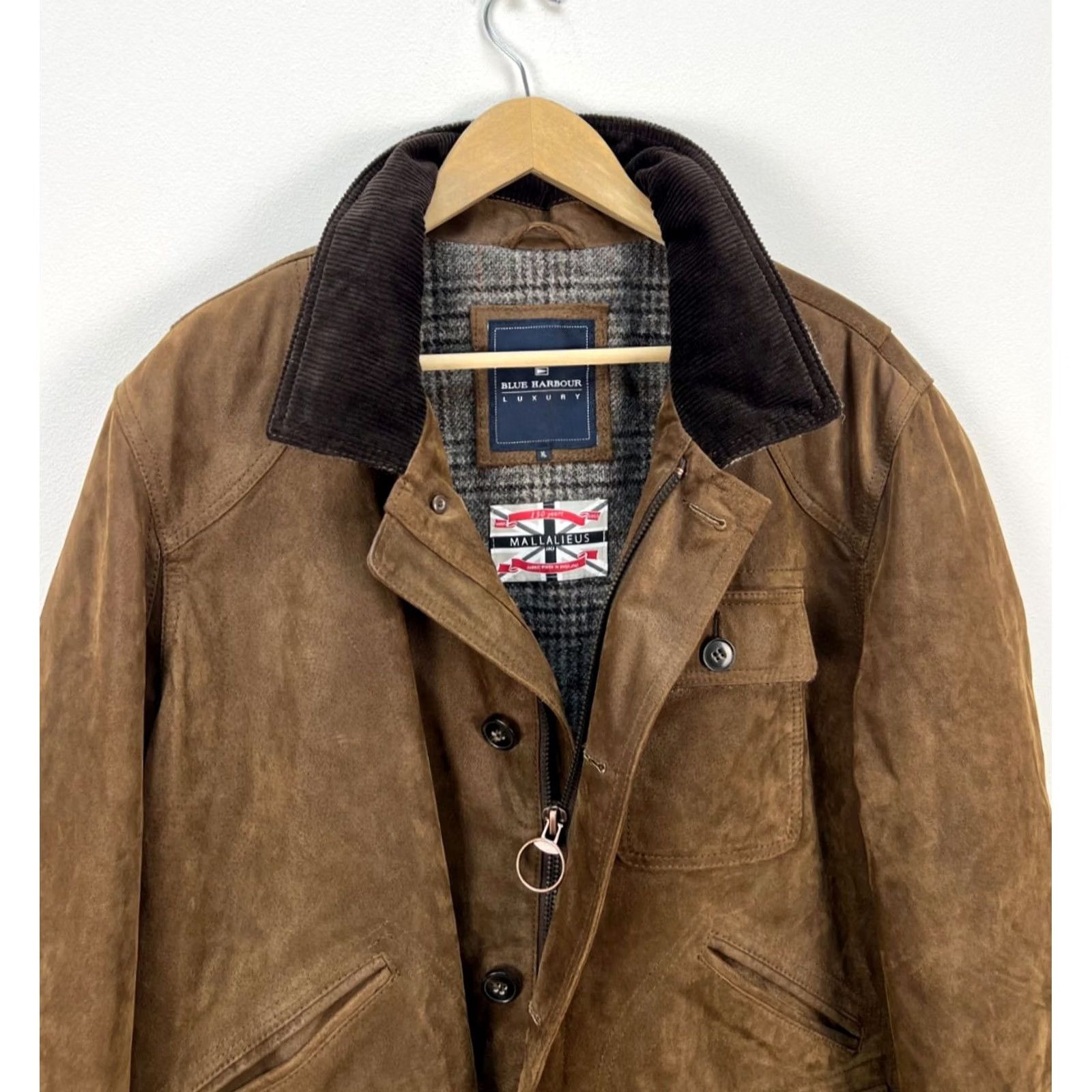 Vintage Blue Harbour Jacket Mens XL Suede with Wool Lining Brown HD 90s? Size US XL / EU 56 / 4 - 2 Thumbnail