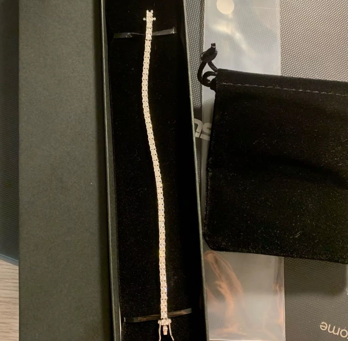 925 sterling silver 3mm .1ct moissanite bracelet