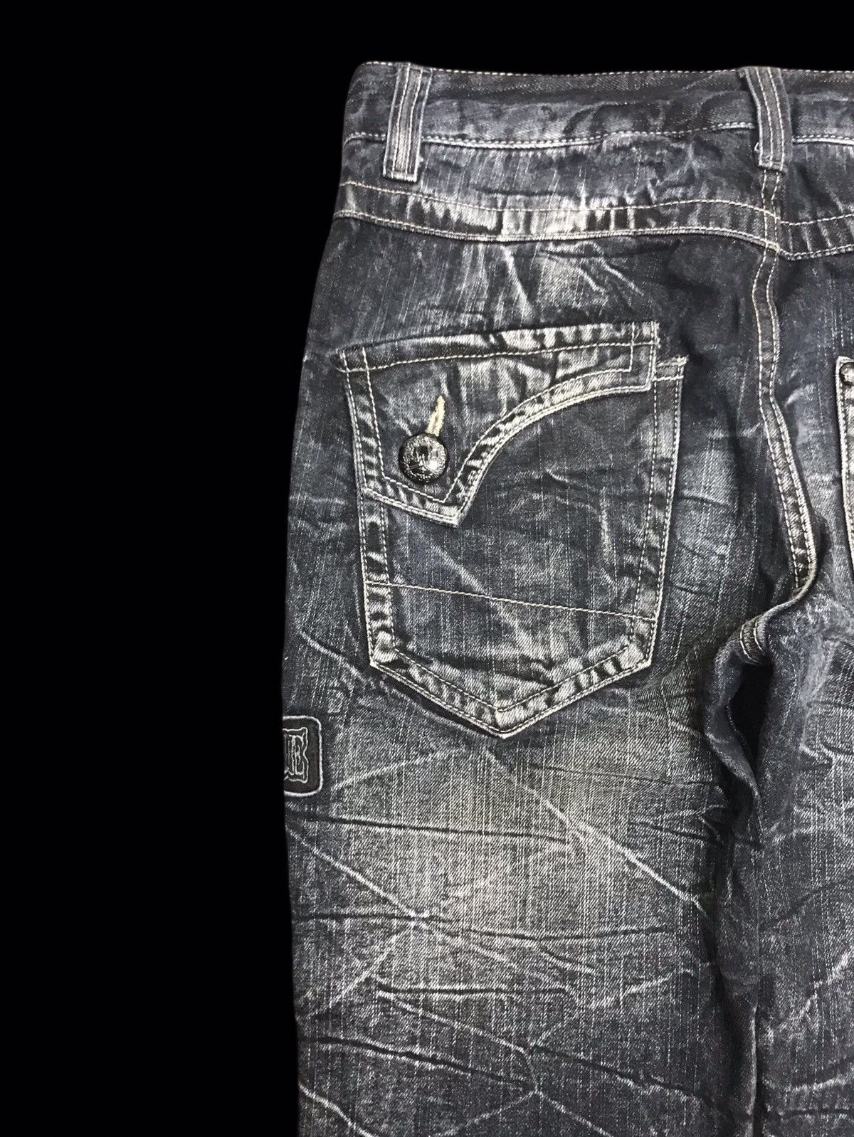 Japanese Brand 💥PUNK DENIM💥BLOW BY BLUE CRACKED FADES PATCHES DENIM F185 Size US 31 - 13 Thumbnail