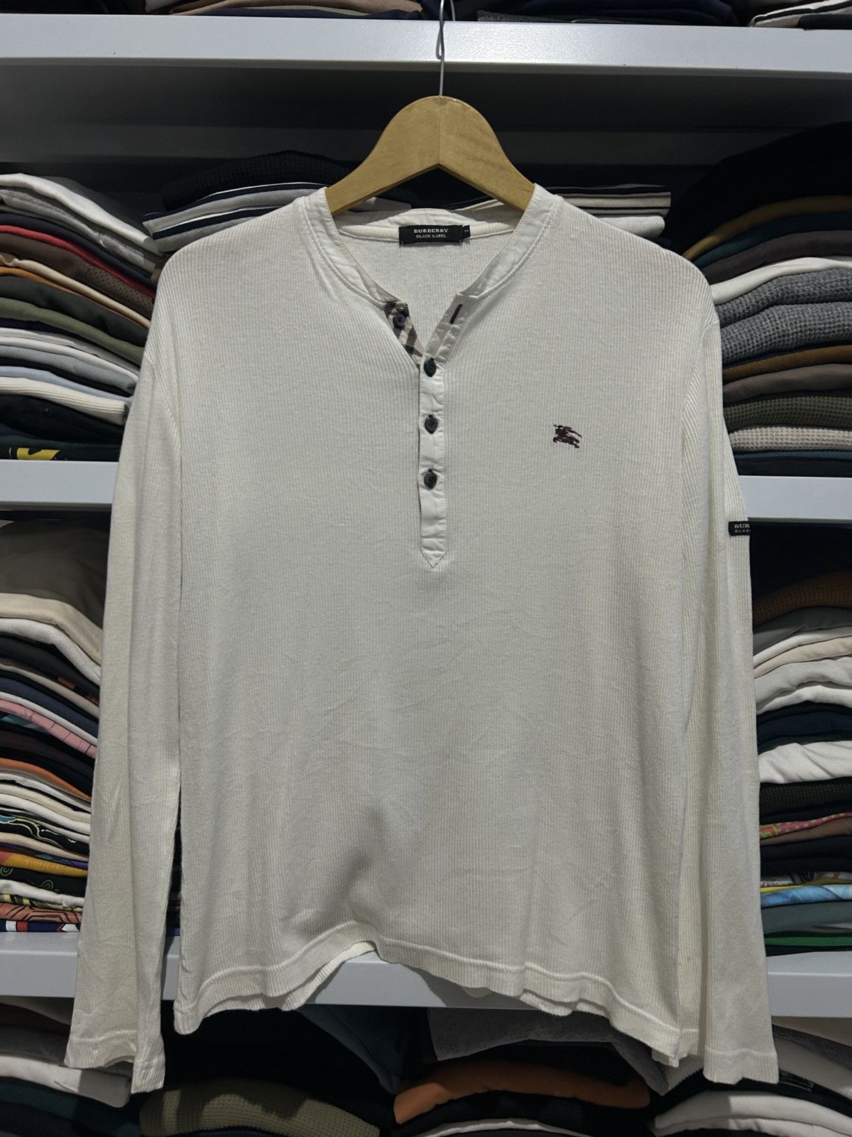 Burberry Y2K Vintage Burberry longsleeve Tee White Size US M / EU 48-50 / 2 - 1 Thumbnail