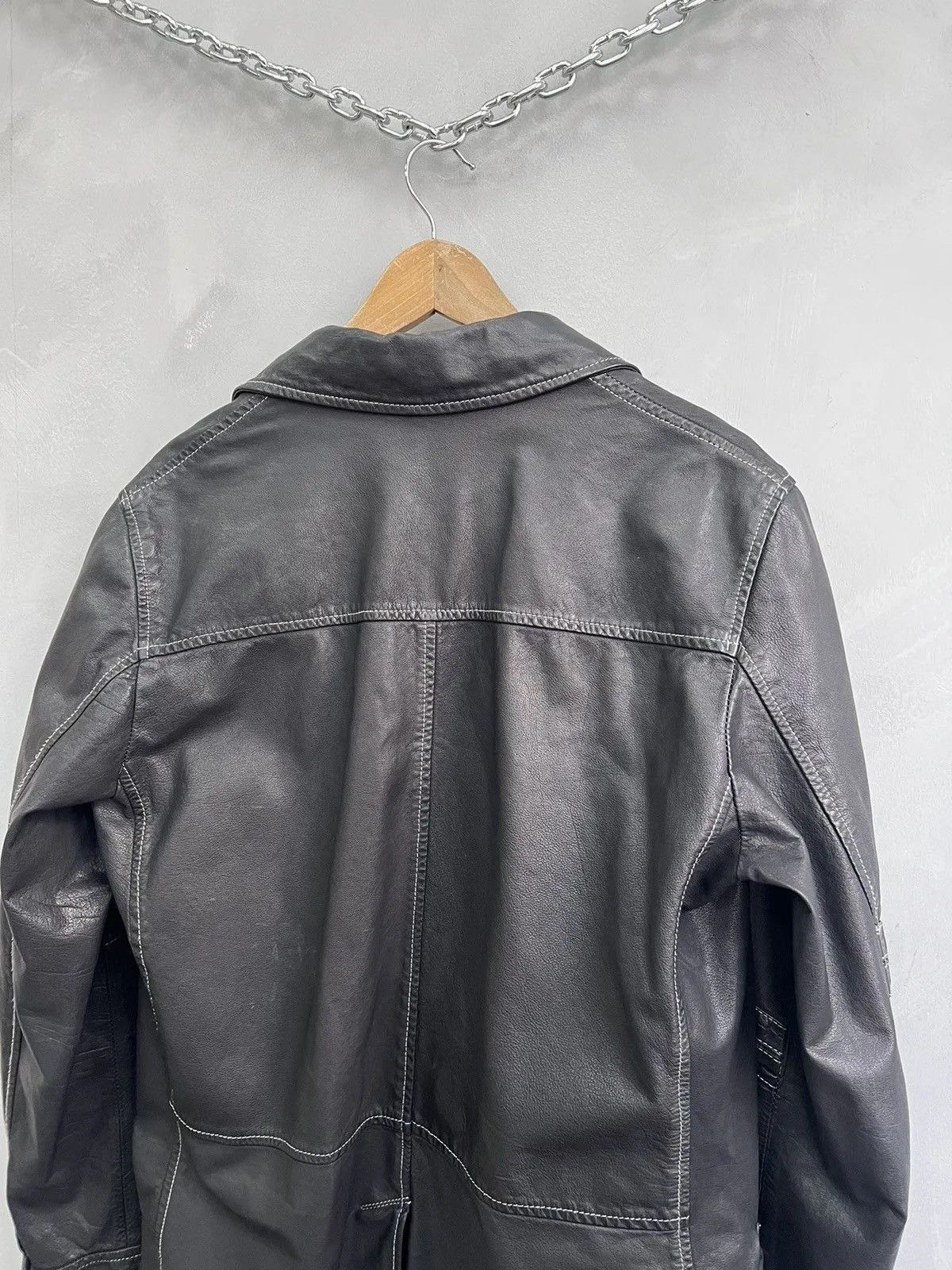 Roberto Cavalli Stitching Roberto Cavalli leather avant garde jacket blazer Size US L / EU 52-54 / 3 - 15 Thumbnail