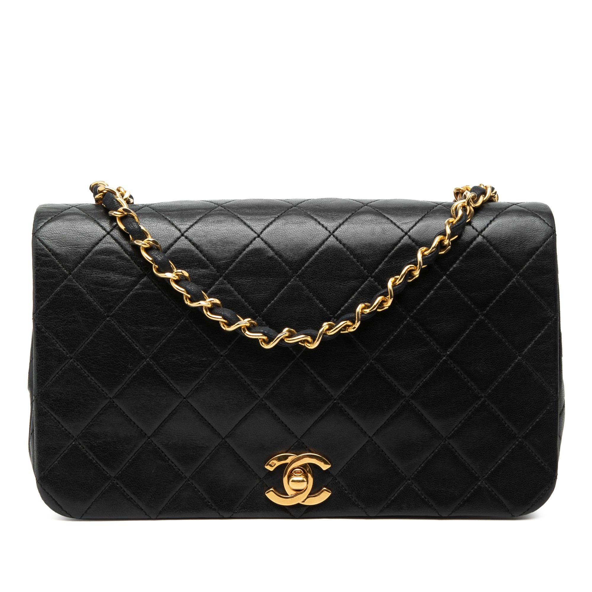 Chanel Medium Quilted Lambskin Full Flap in Black, Women's