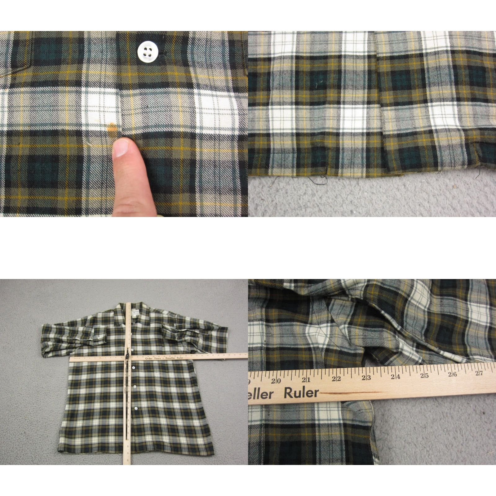Vintage VINTAGE Marshall Field & Company Shirt Mens Large Green Plaid Wool Flannel Button-Up 60s 60s Outdoor Pockets Mens Size US L / EU 52-54 / 3 - 8 Thumbnail