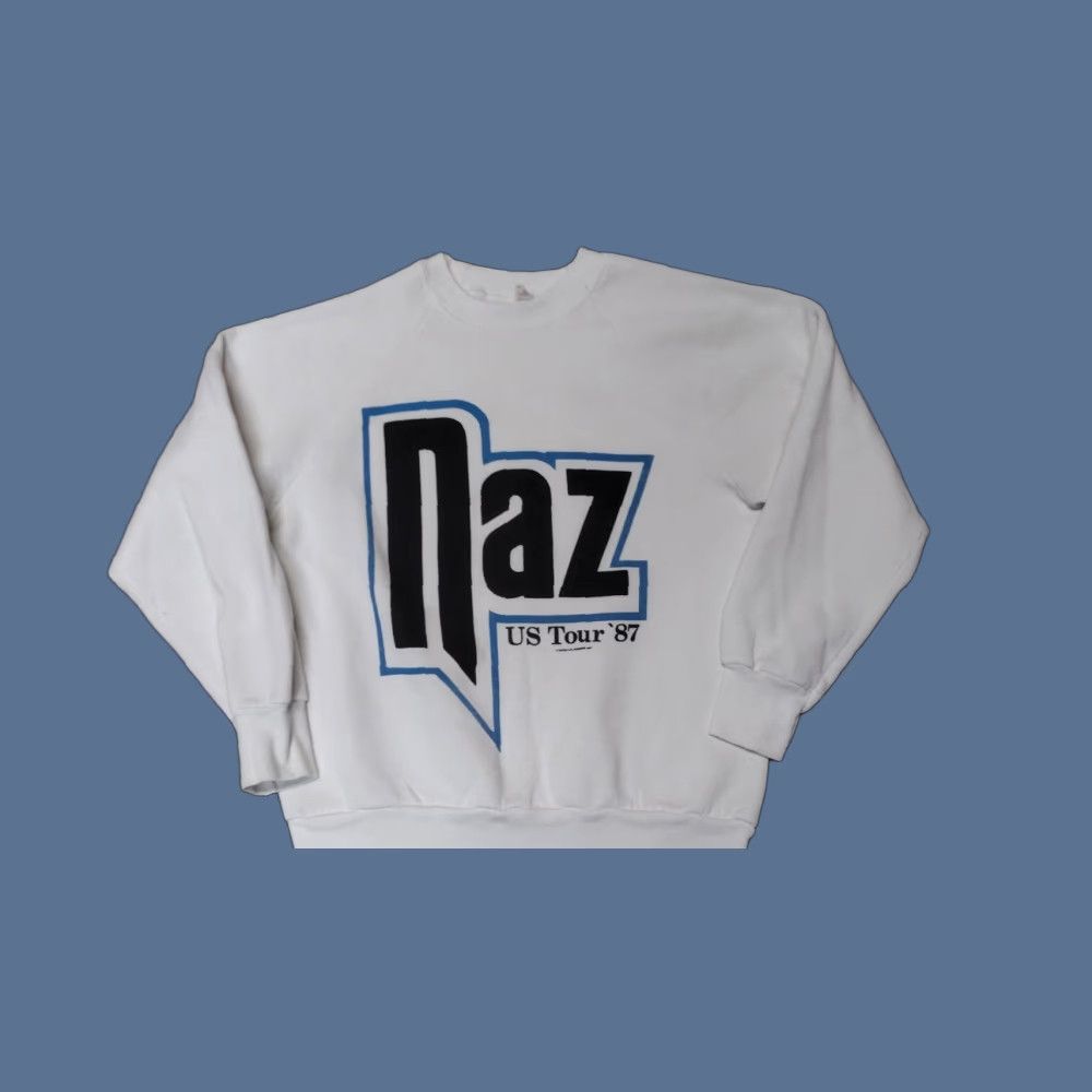 Fruit Of The Loom VINTAGE Nazareth Sweatshirt Band Tour Rare Retro Deep Purple Scorpions S Nike Shirt Mens White Cotton Crew Neck Short Sleeve Double-Sided 90s 80s Size US S / EU 44-46 / 1 - 1 Thumbnail