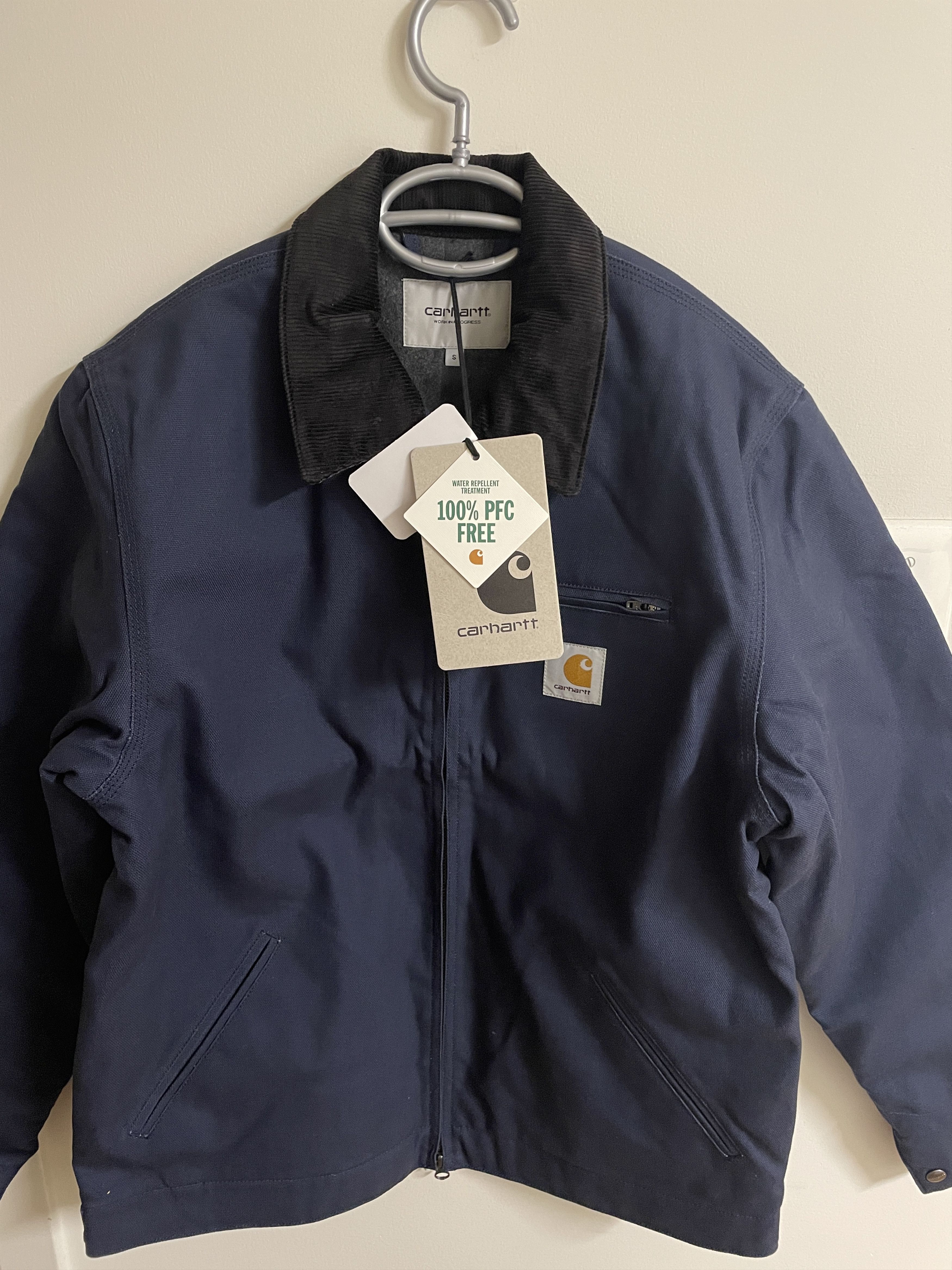 image of New Carhartt Wip Detroit Jacket With Tags S-Size Navy Winter, Men's (Size Small)