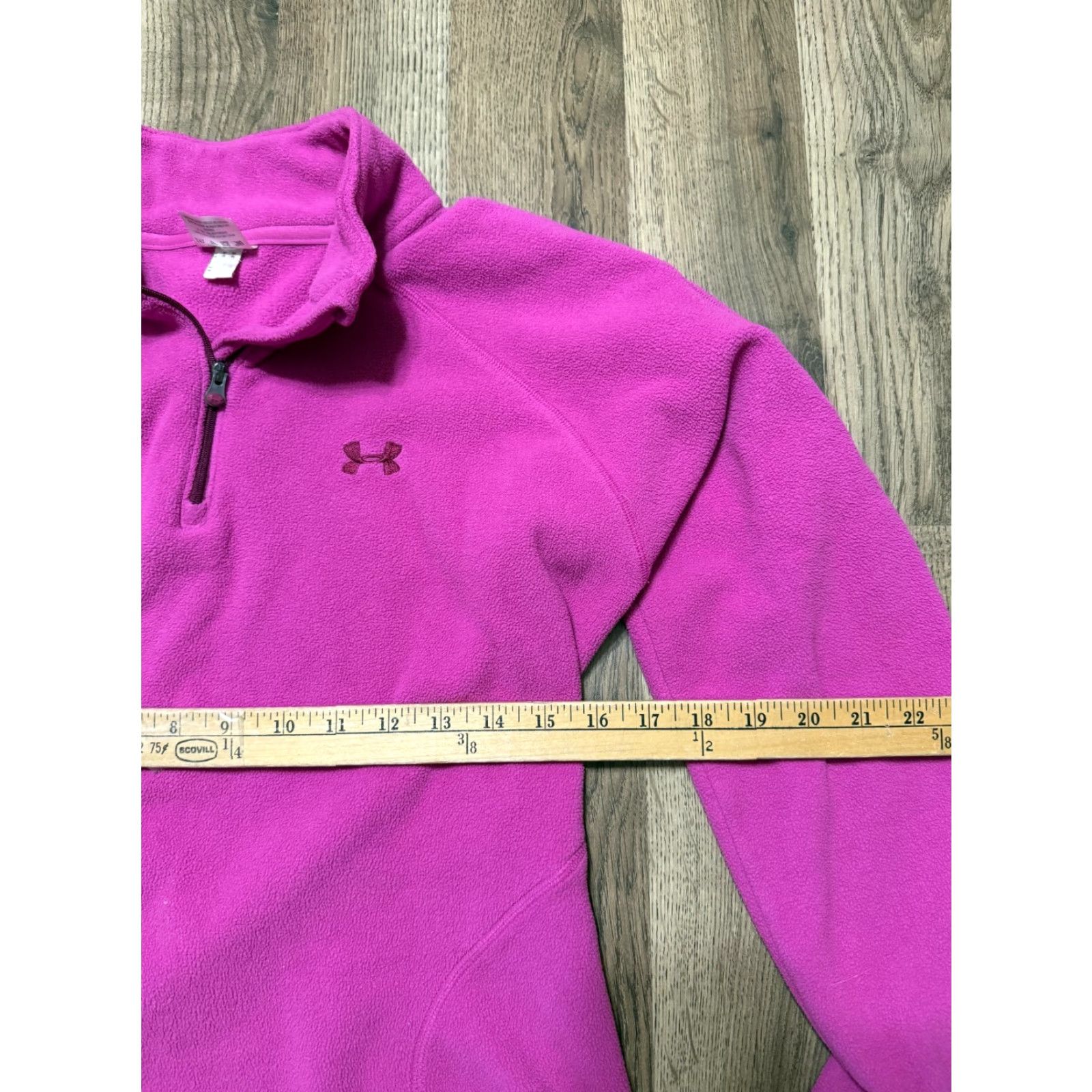 Under Armour Under Armour Sweater Womens Size M Pink 1/4 Zip Pullover Fleece Logo Pullover Size M / US 6-8 / IT 42-44 - 7 Thumbnail