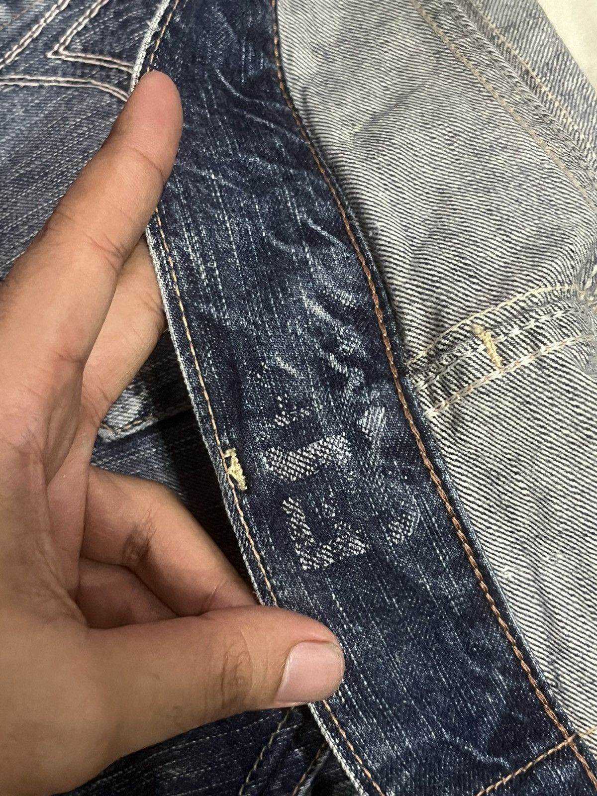 Tornado Mart ⚡️Flare⚡️Vintage Edwin Blue Trip Whiskering Blue Washed Jeans Size US 30 / EU 46 - 18 Thumbnail