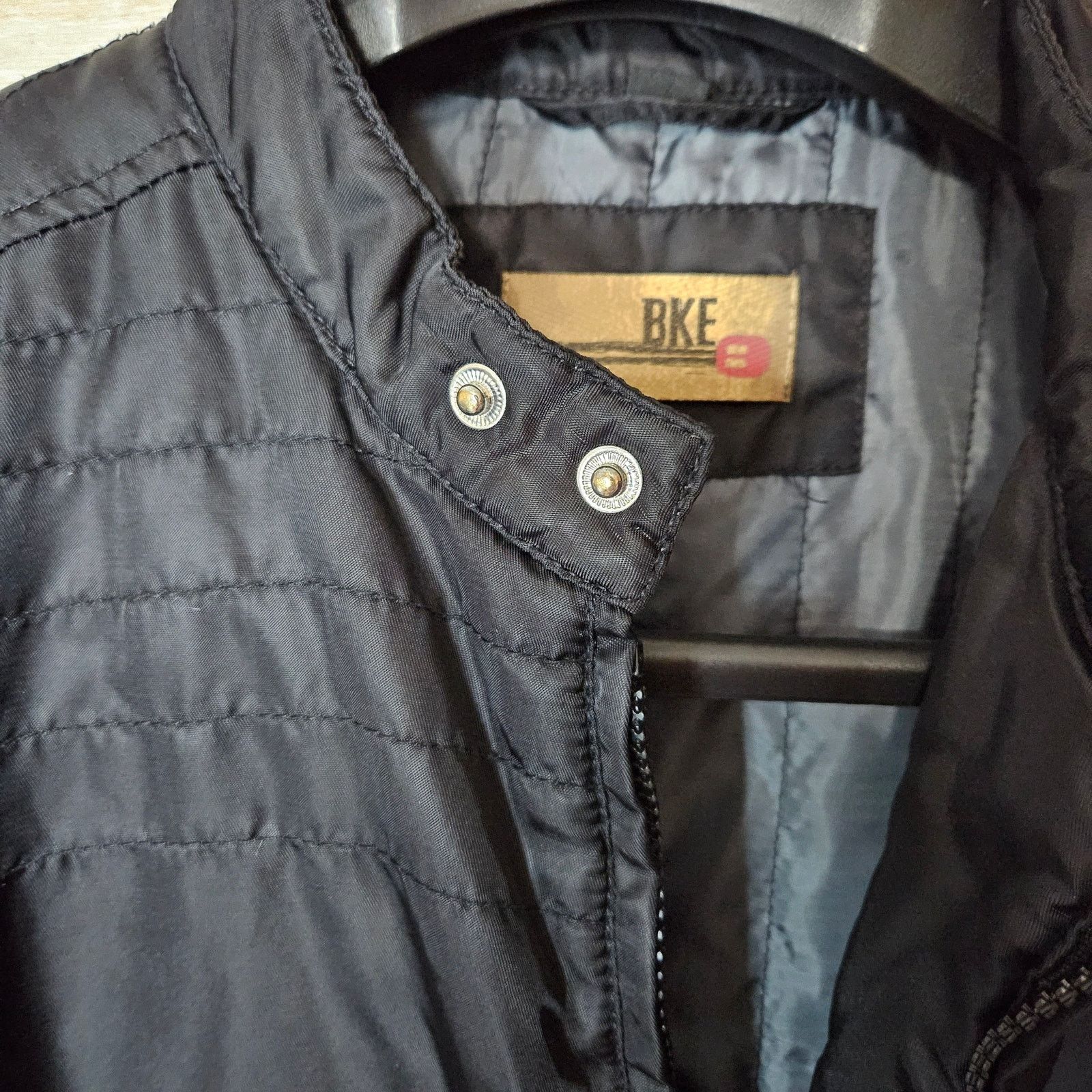 BKE Quilted Moto Bomber Jacket Y2K Quilted Biker
