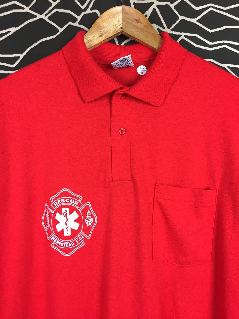 Vintage Vtg 90s Hempstead Fire Department Maltese Cross Polo Shirt Size US XL / EU 56 / 4 - 3 Thumbnail