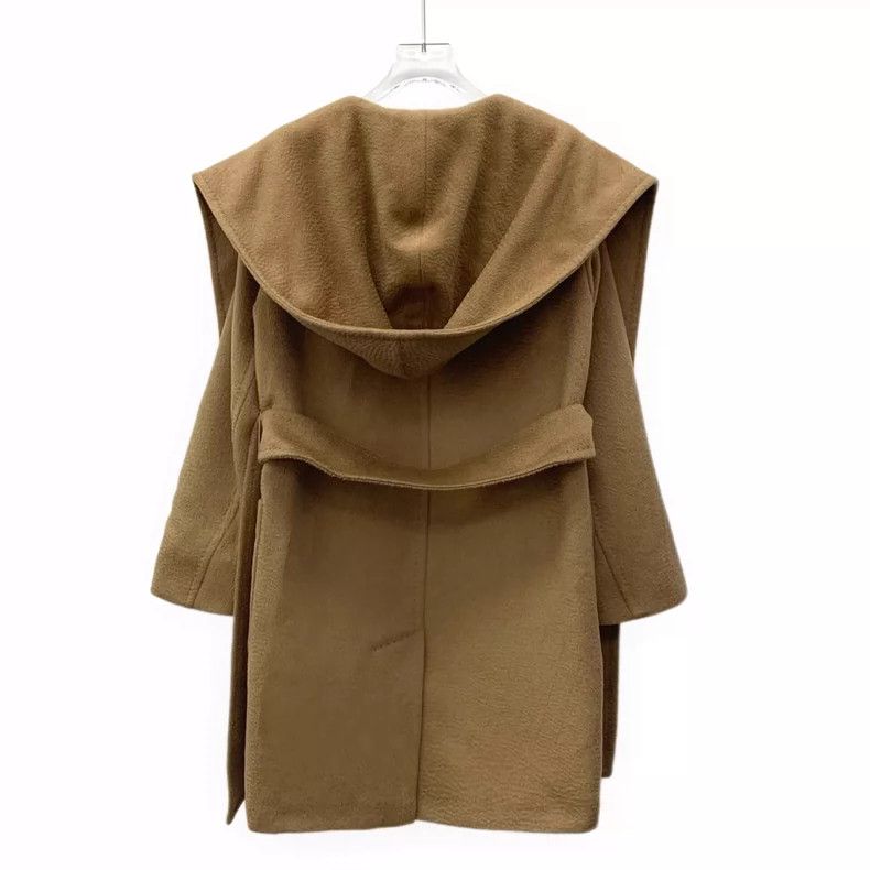 Max Mara Max Mara Camel Camel Fleece Hooded Belted Long Sleeve Coat Size S / US 4 / IT 40 - 2 Thumbnail