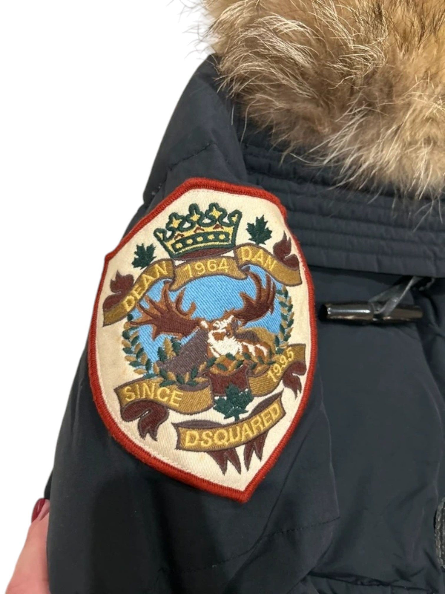 Dsquared2 Dsquared² Black Puffer Parka with Fur Trim and Moose Patch Size US M / EU 48-50 / 2 - 9 Thumbnail