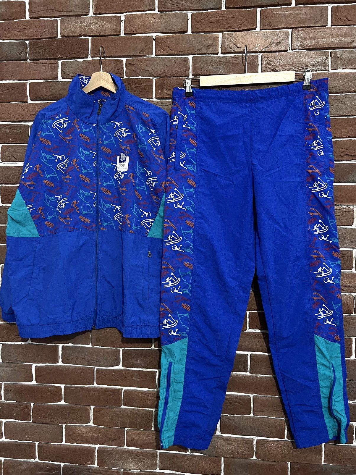 USA Olympics Vintage 90s Lillehammer Winter Olympics Track Jacket Pants Size US M / EU 48-50 / 2 - 1 Thumbnail