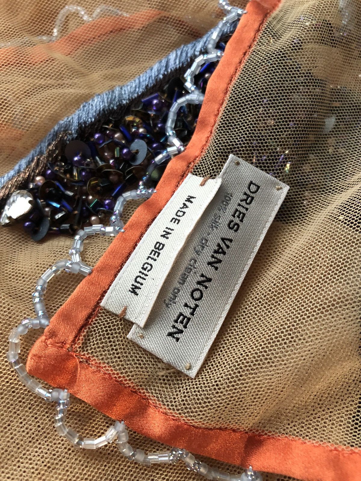 Dries Van Noten Incredible Beaded Crystal Silk Scarf Size ONE SIZE - 22 Thumbnail