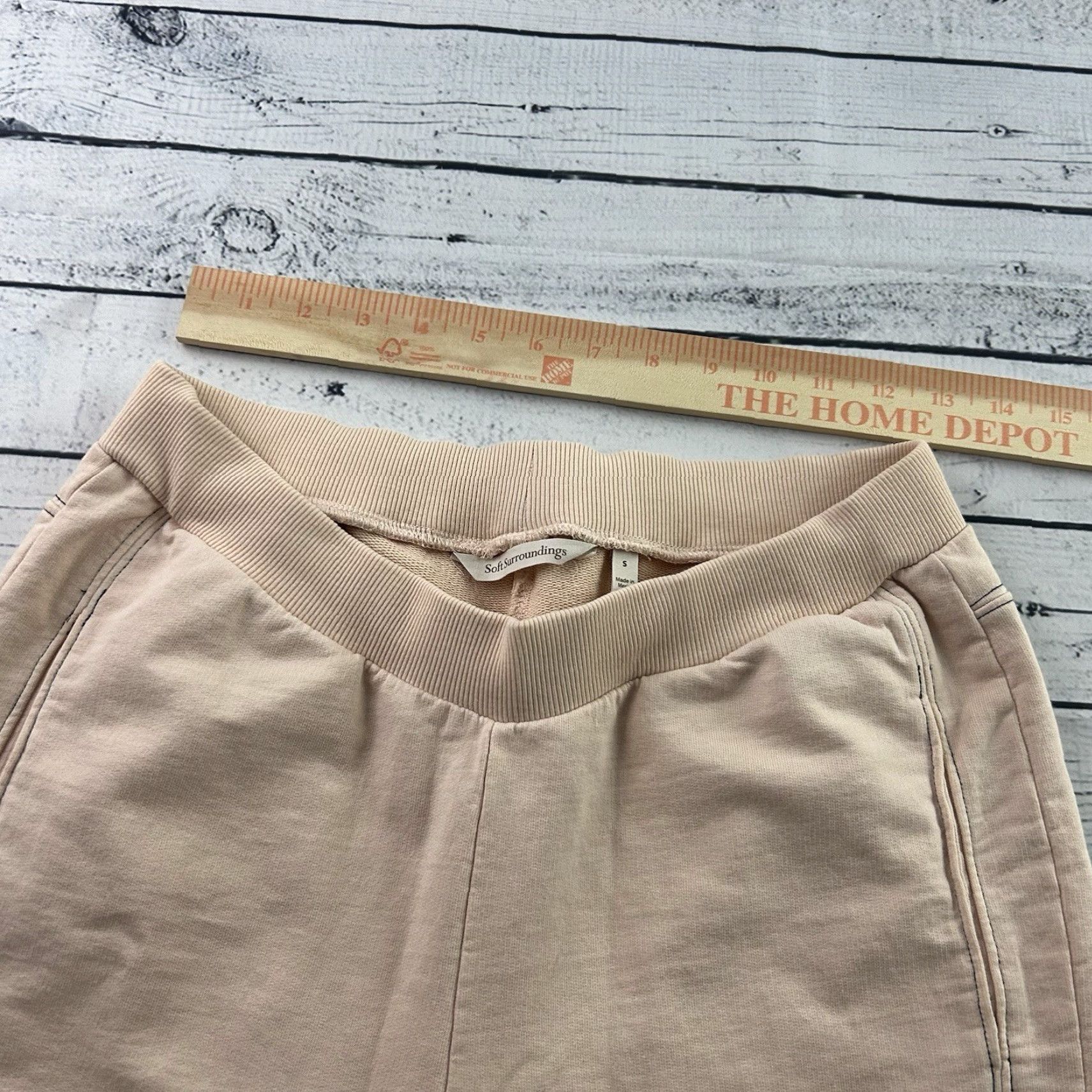 Soft Surroundings Soft Surroundings Sweatpants Pants Women's Small Peach Button Snap Heavy Ankle Sweatpants Womens Small Peach Size 28" / US 6 / IT 42 - 3 Thumbnail