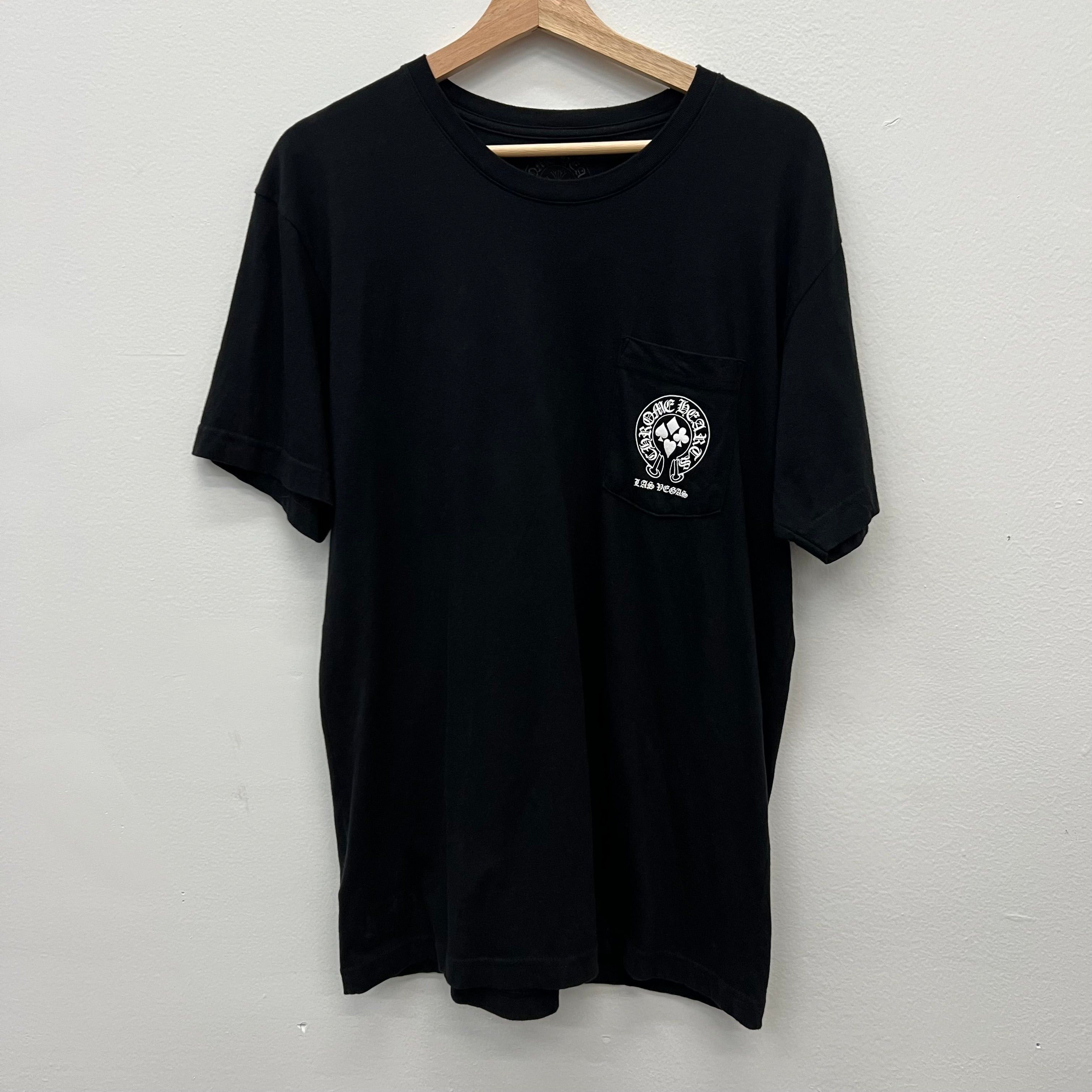 【新品未使用】CHROME HEARTS “Las Vegas” コットン Tシャツ クロムハーツ ベガス ホースシュー Tシャツ |勝利路市場