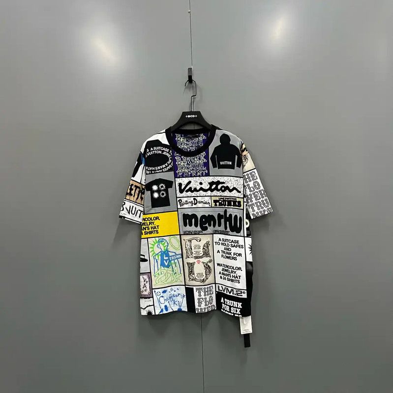 Louis Vuitton Louis Vuitton Summer Multicolor Cotton T-Shirt 0089 Size US XXL / EU 58 / 5 - 1 Thumbnail