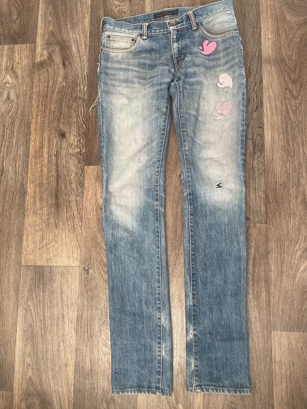 undercover ハートUSED加工デニム05awARTS&CRAFTS期 undercover ハートUSED加工デニム05awARTS&CRAFTS期 アンダーカバー