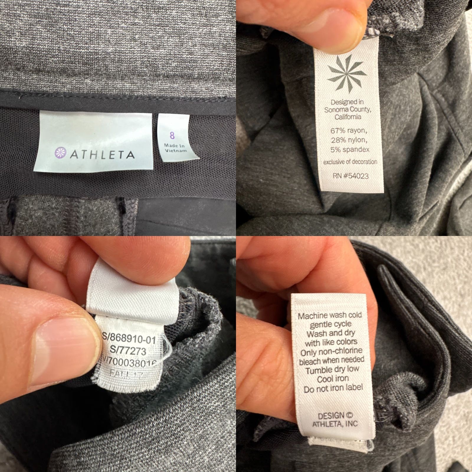Athleta Athleta Ponte Knit Skinny Fit Trouser Pants Womens 8 Dark Gray Mid Rise Stretch Size 30" / US 8 / IT 44 - 8 Thumbnail