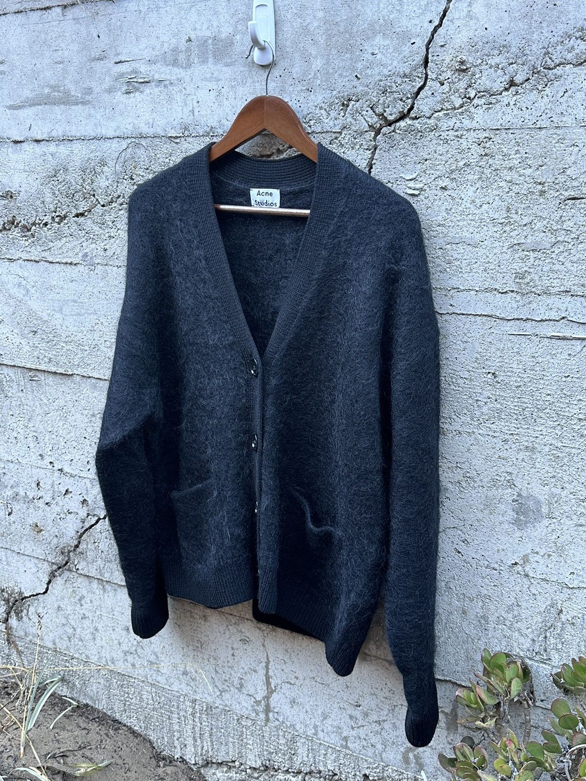 Pre-owned Acne Studios Grail  Mohair Cardigan In Black