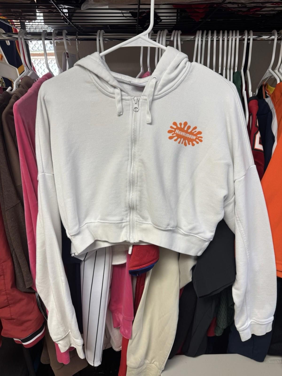 Nickelodeon Women’s Nickelodeon 2021 Throwback 90s Crop Top Hoodie￼ Size M / US 6-8 / IT 42-44 - 1 Thumbnail