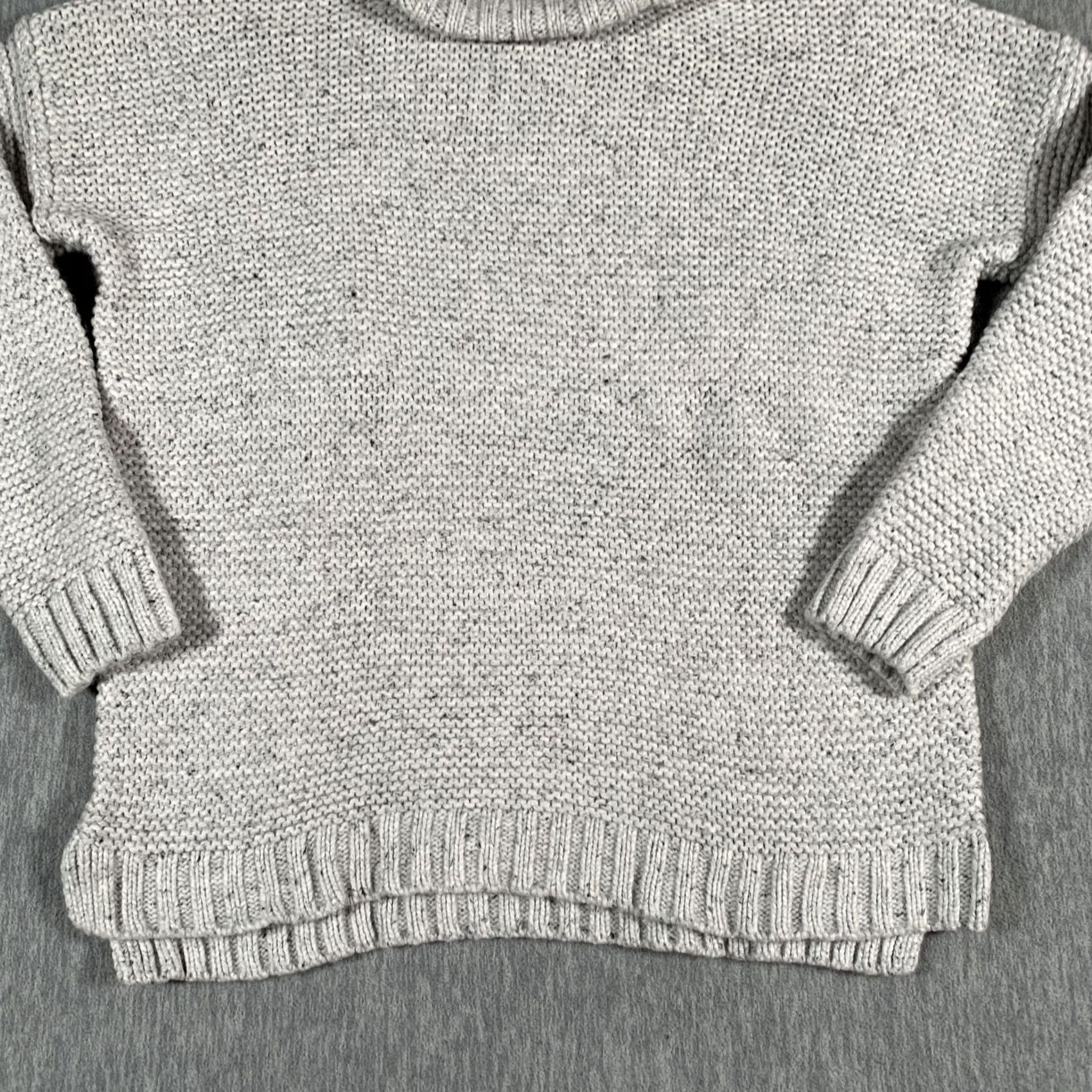 Marine Layer VINTAGE Marine Layer Sweater Womens XS Gray Mock Neck Chunky Knit Cotton Wool 12910 Size XS / US 0-2 / IT 36-38 - 3 Thumbnail