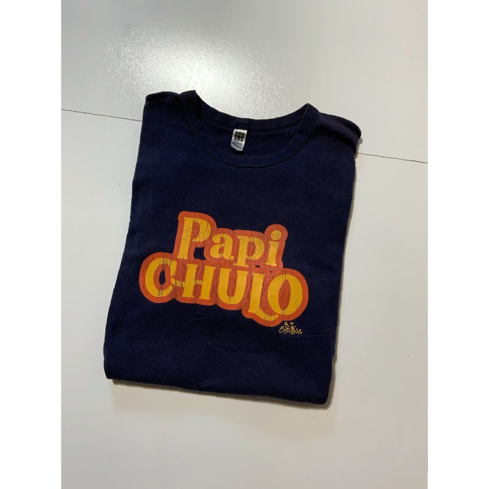 American Apparel VINTAGE American Apparel T-Shirt Mens L Blue Graphic Papi Chulo Slogan Y2K SI Clothing N/A Size US L / EU 52-54 / 3 - 2 Thumbnail