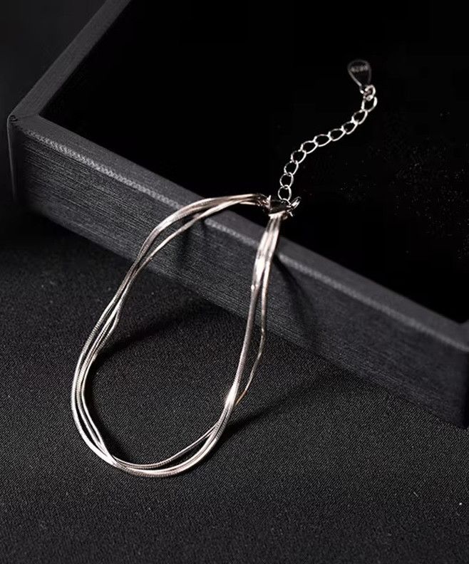 Vintage Three-Layer Silver Blade Bracelet Size ONE SIZE - 1 Thumbnail