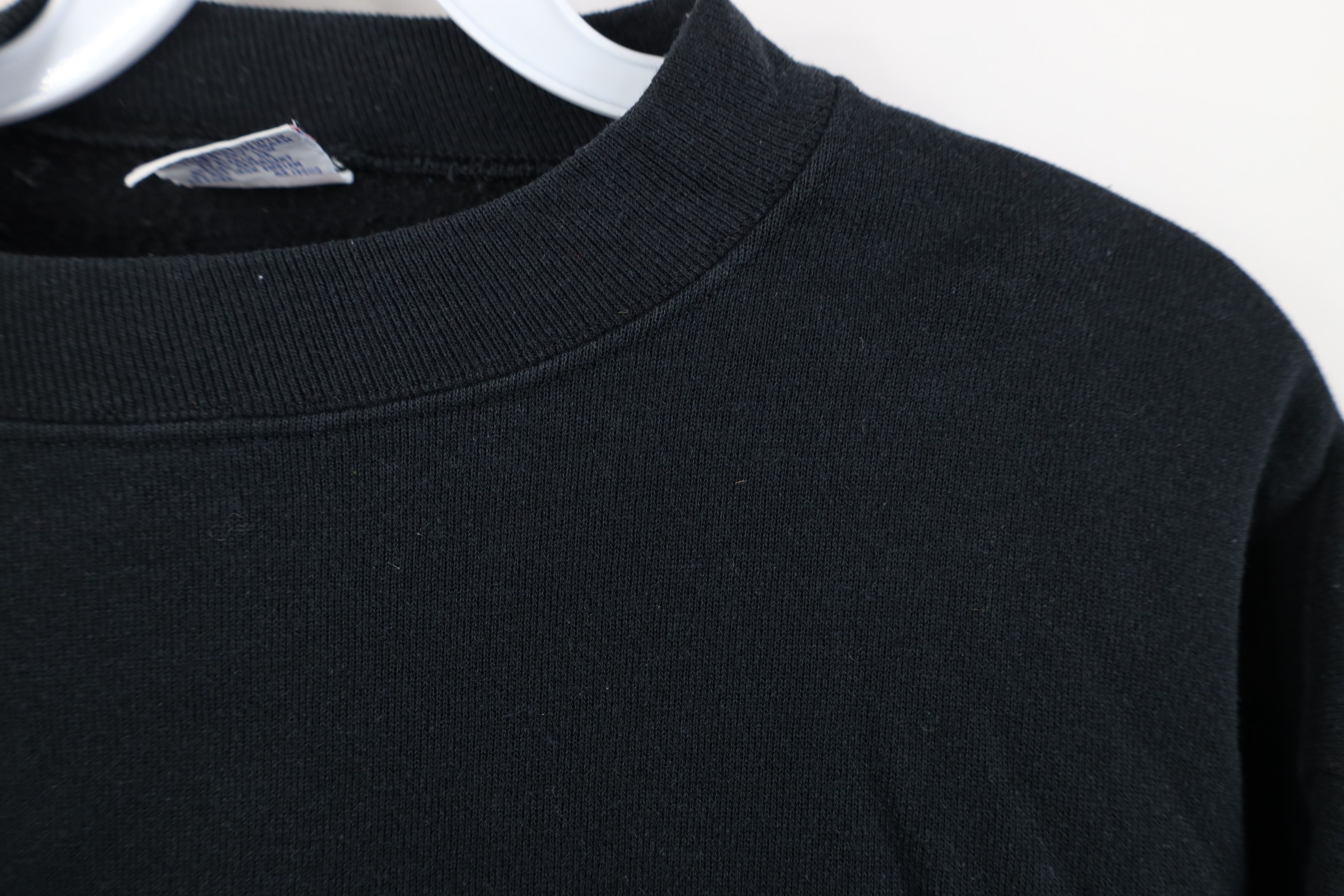 Vintage Vintage 90s Streetwear Blank Crewneck Sweatshirt Black USA Size L / US 10 / IT 46 - 4 Thumbnail