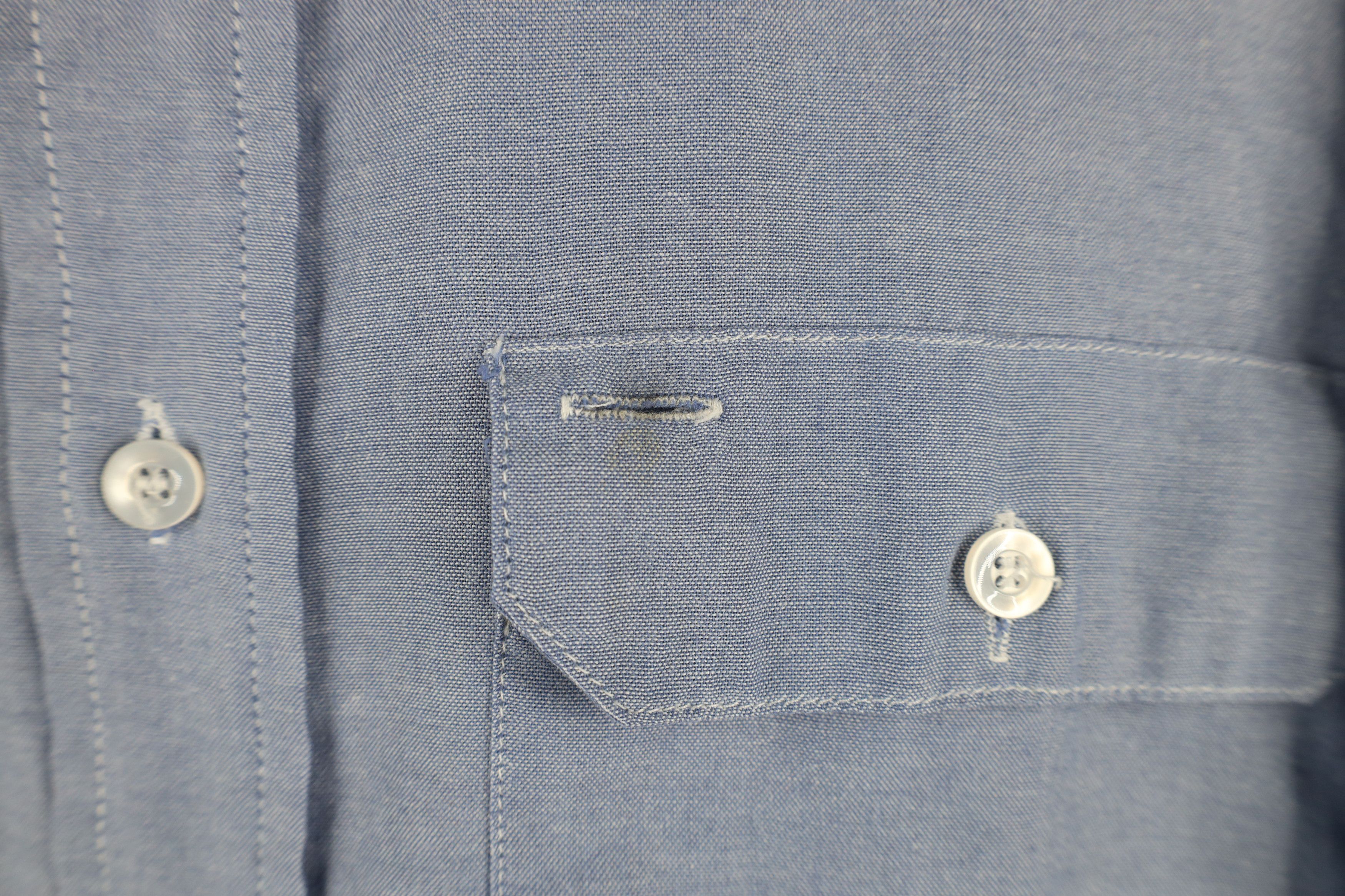 Vintage Vintage 90s Streetwear Chambray Workwear Mechanic Shirt Size US L / EU 52-54 / 3 - 4 Thumbnail
