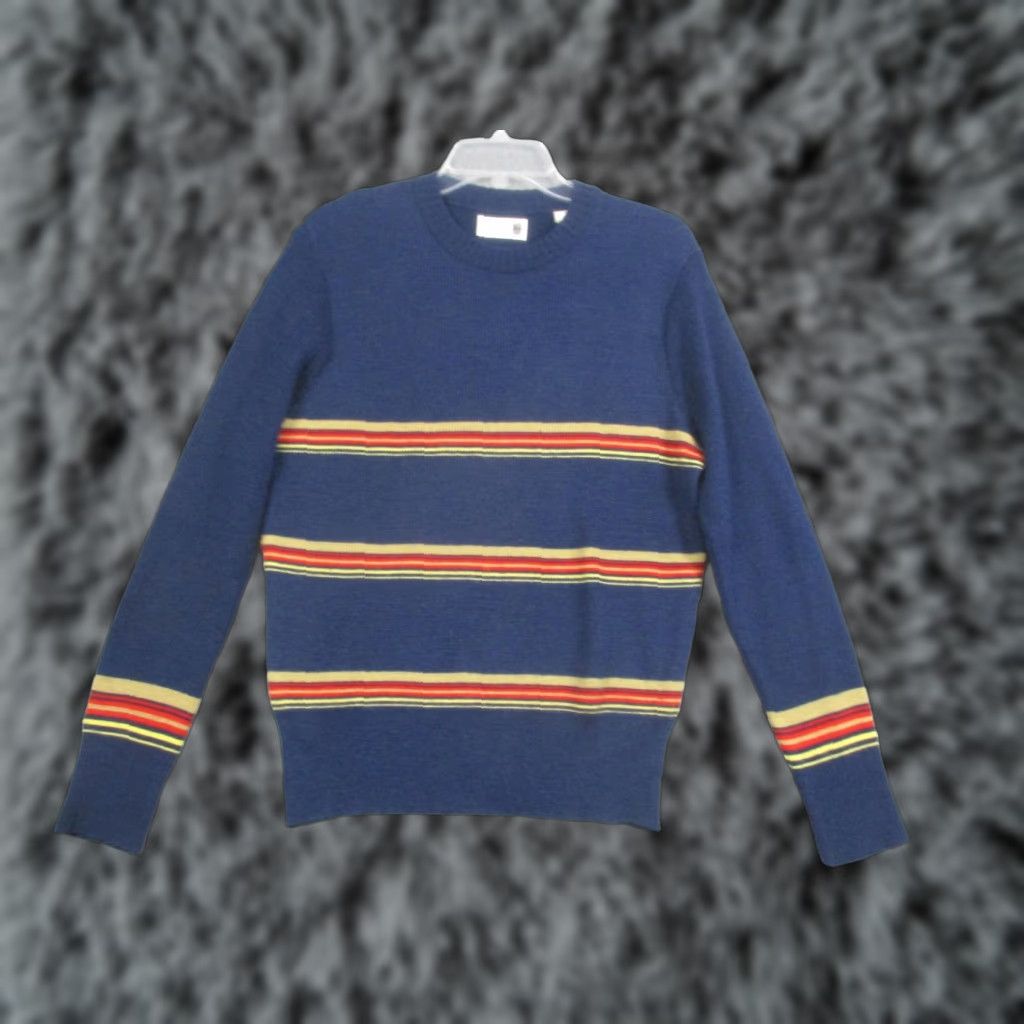 Vintage VINTAGE The Rogue Sweater Mens Large Blue Stripe Wool Acrylic Pullover Italy Size US L / EU 52-54 / 3 - 1 Thumbnail