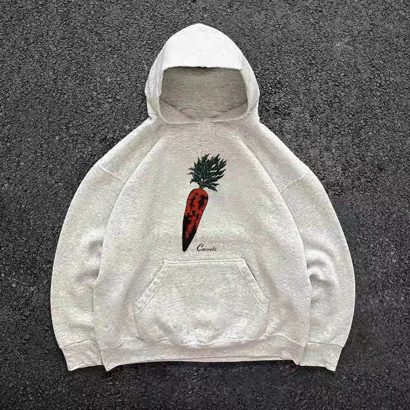 Vintage Grey washed vintage carrot print hoodie Size US M / EU 48-50 / 2 - 1 Thumbnail